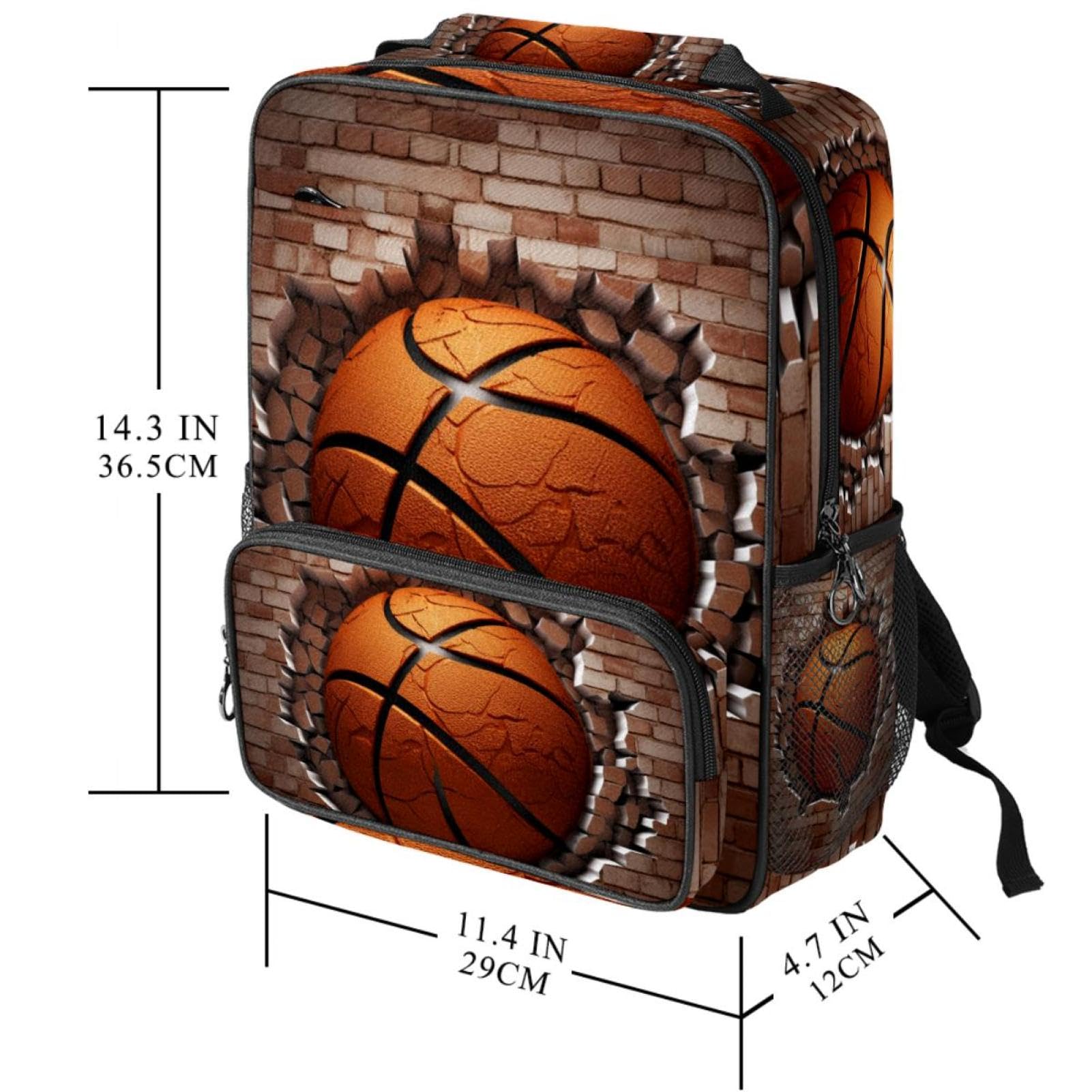 Stylish Travel Backpack for Women & Men - Durable Ball Basketball Wall Texture Design - Perfect for Hiking, Gym, School & Everyday Use