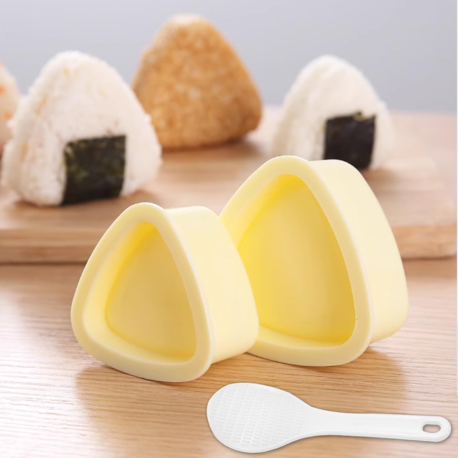 Onigiri Mold 2 Pack - Triangle Sushi Rice Ball Maker Press (Large & Small) - Non Stick Sushi Rice Making Kit for Bento Box, Lunch Prep & Japanese Cooking