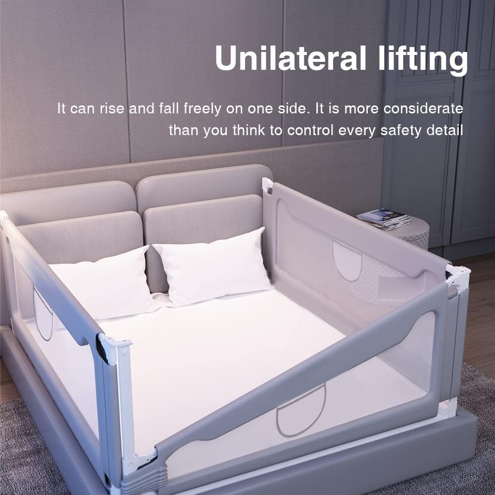 Upgraded Extra Long Toddler Bed Rail Guard - Safety Bedside Rail for Kids Twin, Double, Full, Queen & King Size Beds - 150cm Childproof Bed Rail for Toddlers (Perfect for Preventing Falls & Nighttime Safety)