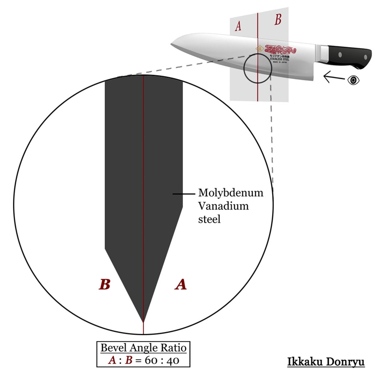 Premium Ikkaku Donryu Molybdenum Gyuto 210mm (8.2