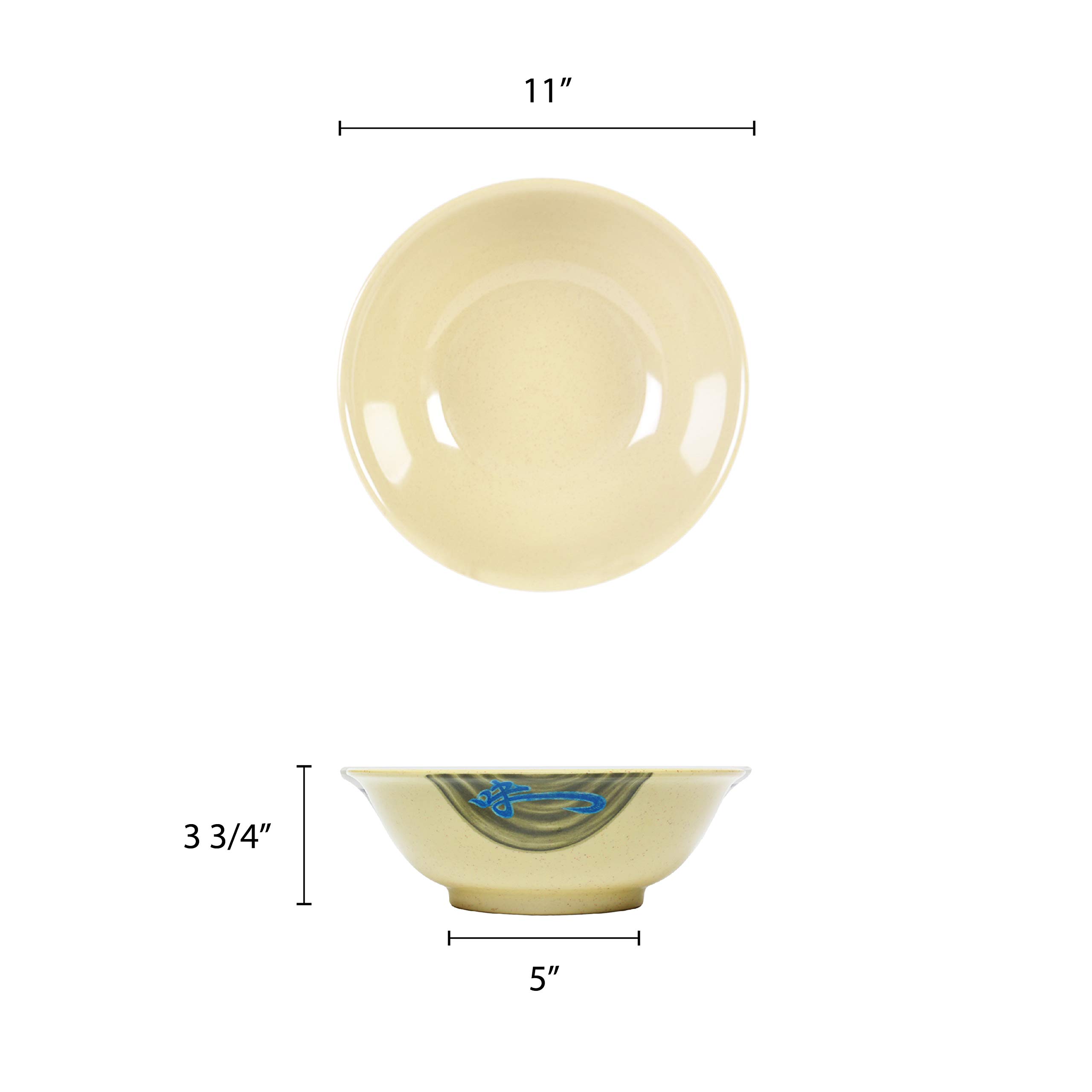Premium Melamine Dinnerware Set - 96 oz Rimless Bowl (11