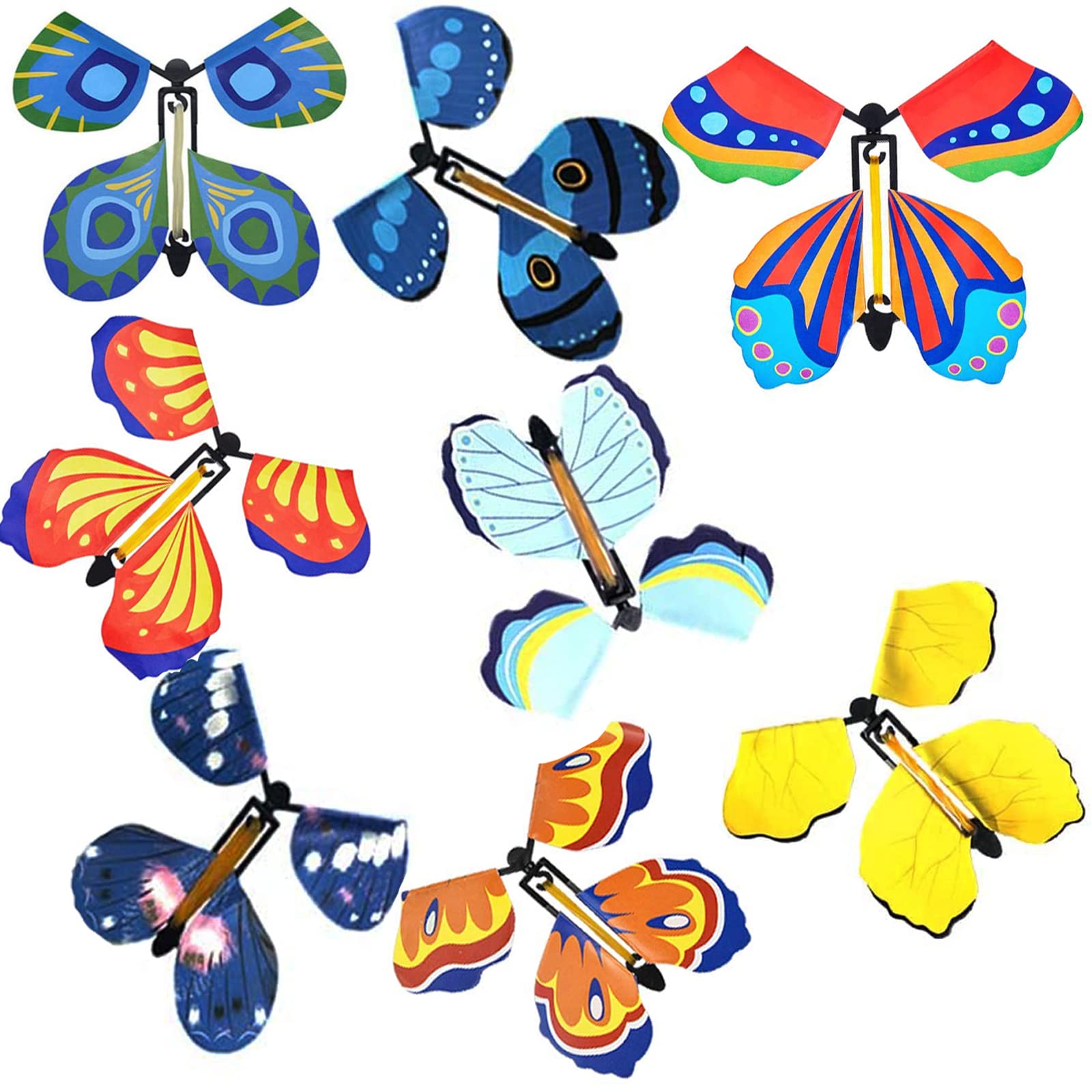 JUNBESTN 18 Pack Magic Flying Butterflies - Wind Up Fairy Flying Toy for Kids, Party Favors, Classroom Prizes, Easter & Birthday Stocking Stuffers - Perfect for Surprise Cards, Greetings & School Events