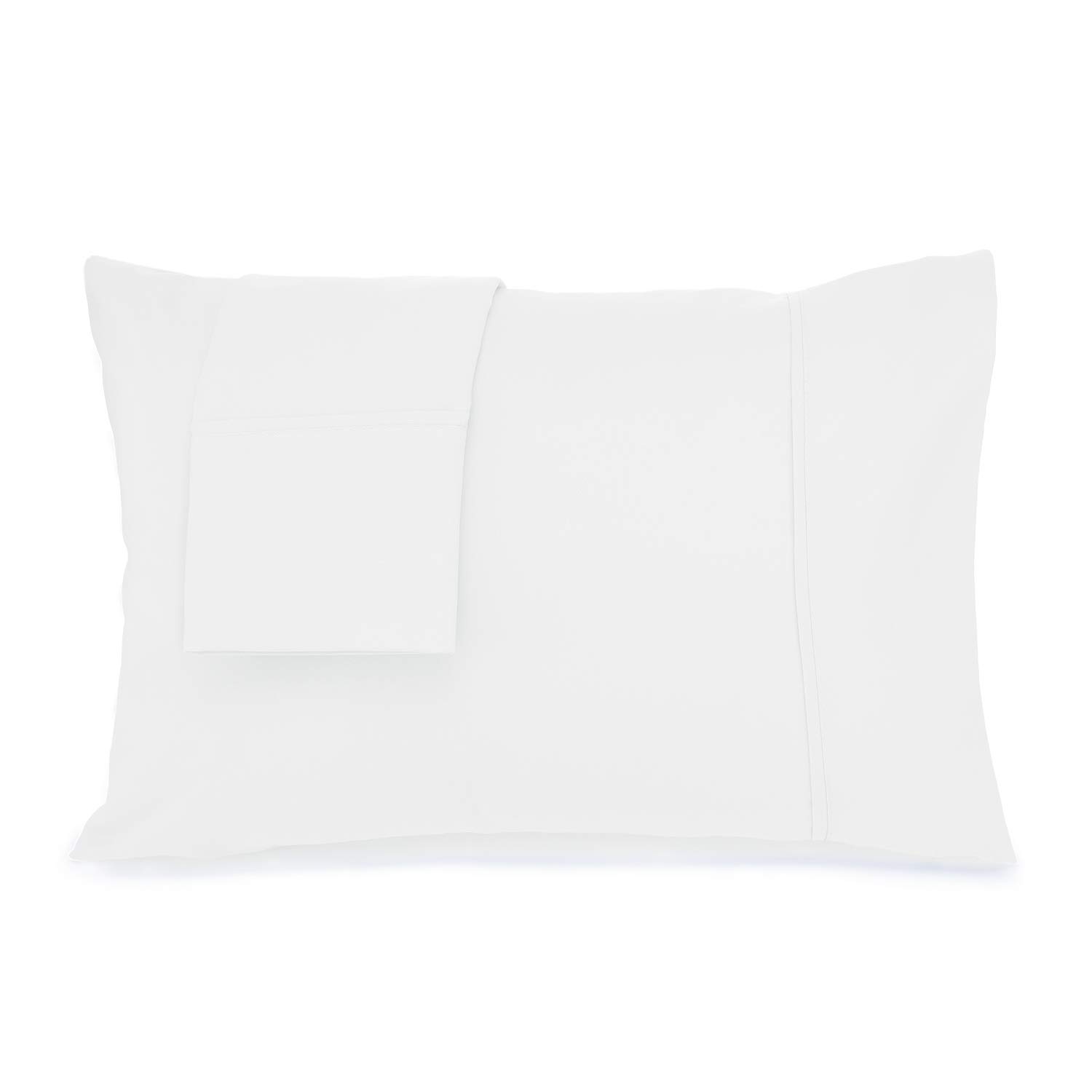 Luxury 600 Thread Count 100% Egyptian Cotton King & Super King Size Pillowcases - Soft & Breathable White Solid Bedding for Home, Hotel, and Airbnb Use