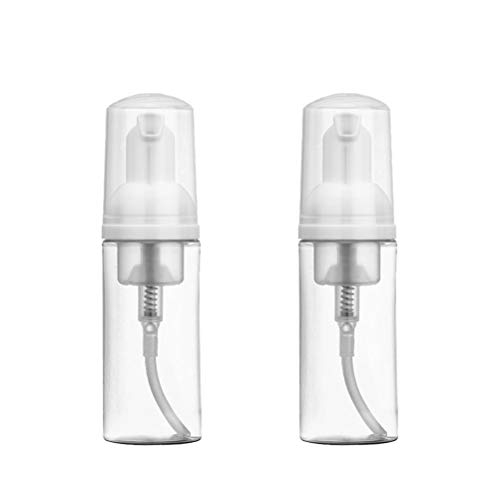OSALADI 2-Pack 50ml Foam Dispenser Bottles - Refillable Foam Pump Bottles for Hand Soap, Lotion & Shampoo | Reusable Empty Containers for Home, Bathroom & Travel (White)