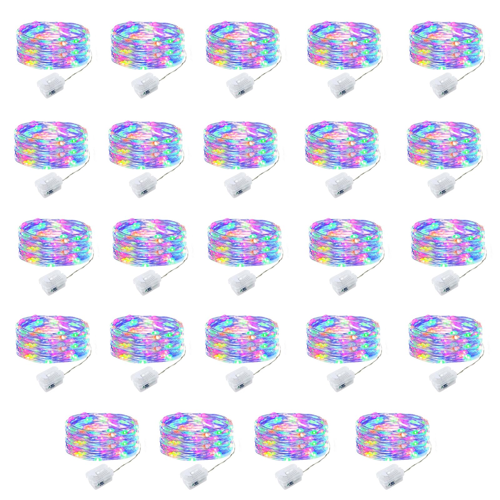 24 Pack Multi-Colored LED Fairy Lights - 7ft Battery Operated Twinkle String Lights with 3 Speed Modes for Mason Jars, DIY Wedding, Party & Christmas Decorations | Perfect for Home, Garden, Bedroom and Holiday Lighting