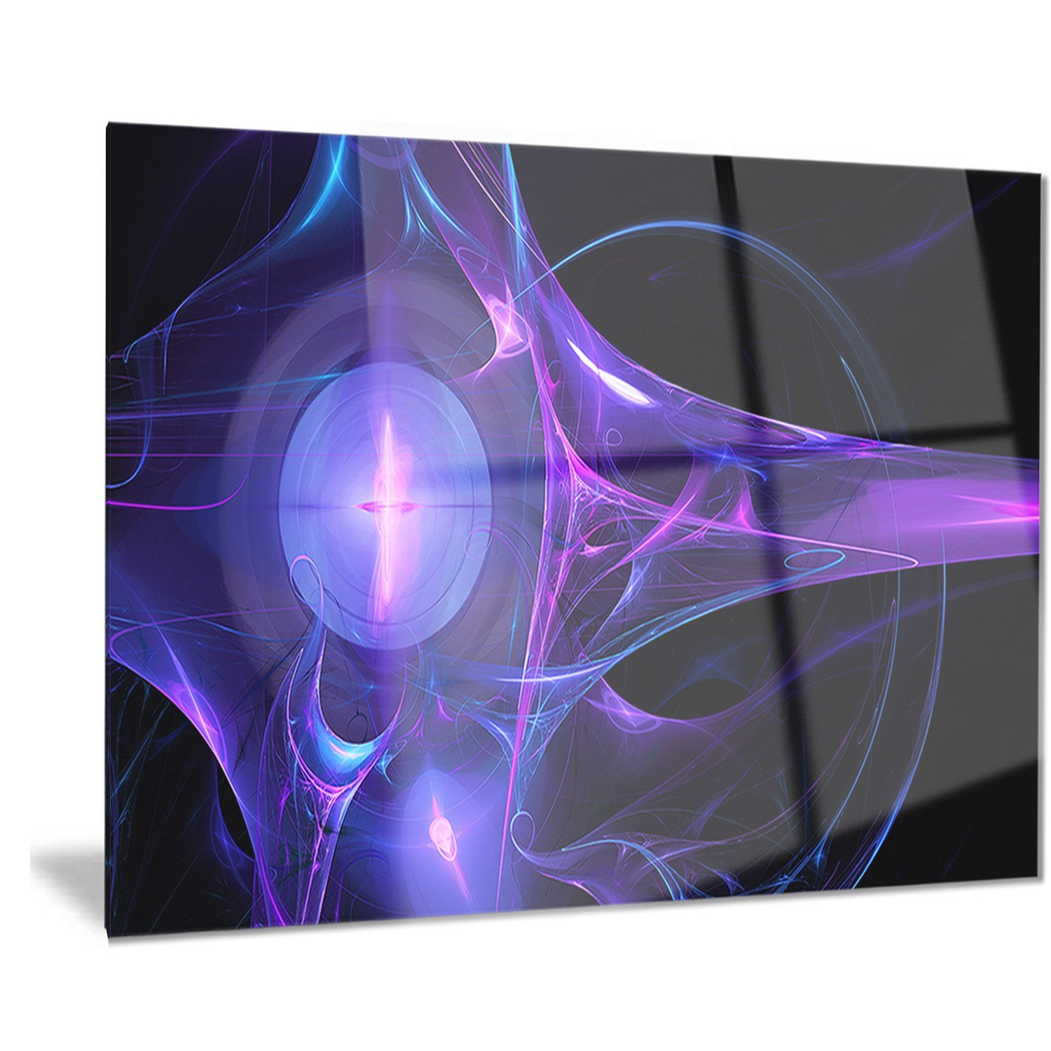 Designart Purple Bright Candle Abstract Digital Art Metal Wall Decor - 40x30 Inches, Modern Home & Office Decoration, Perfect for Living Room, Bedroom, or Office Spaces