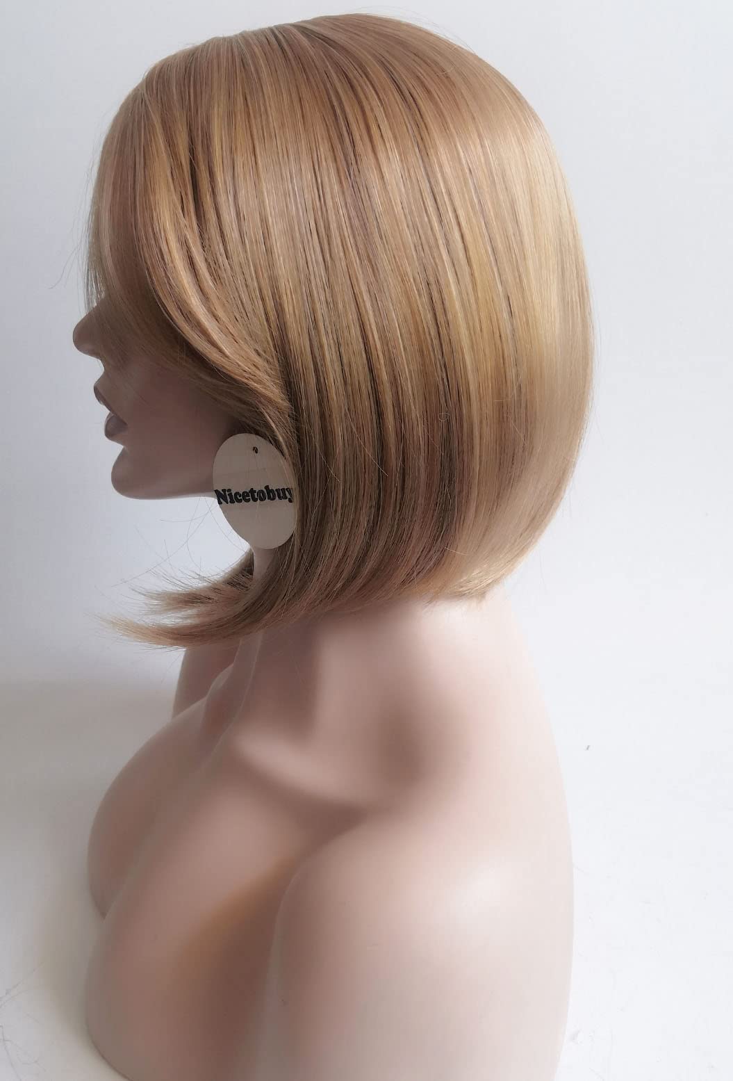 Nicetobuy Umeet Short Straight Bob Blonde Synthetic Heat Resistant Wig for Women - 12.6 Inch | Fashionable Everyday Wear & Cosplay Costume Accessory