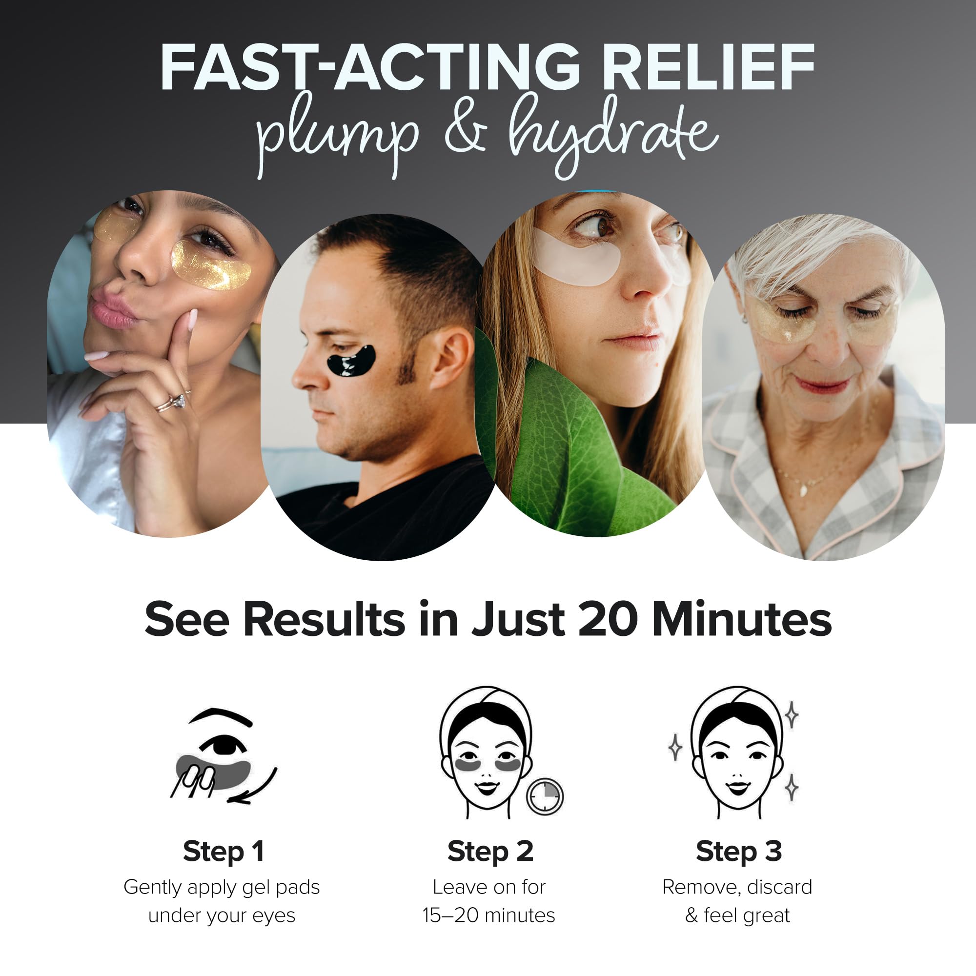 ToGoSpa Bamboo Charcoal Under Eye Repair Mask - Collagen Eye Patches with Aloe Vera & Hyaluronic Acid for Dark Circles, Puffiness & Redness Relief | Brightens Skin Tone | 6 Pairs | Perfect for Travel, Night Routine & Post-Workout Recovery