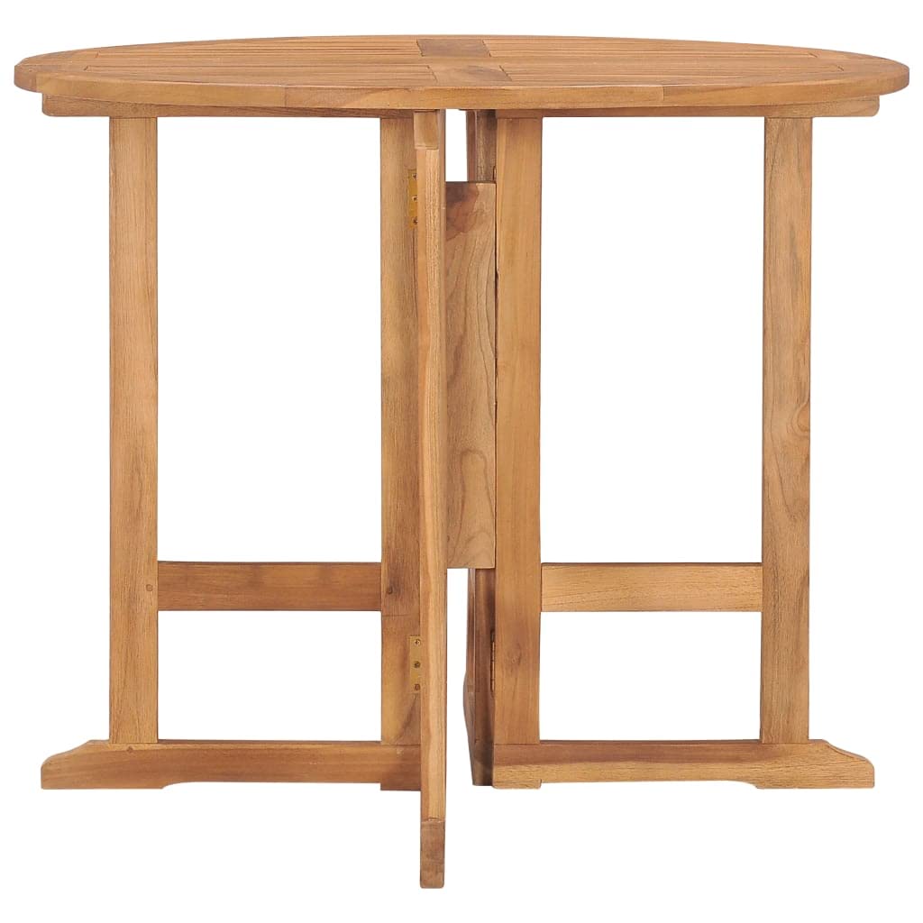 Solid Teak Wood Folding Patio Dining Table - 35.4