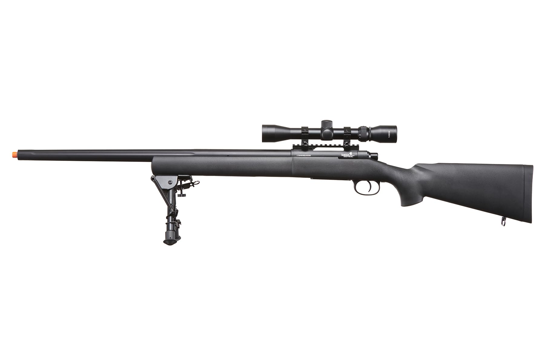 Lancer Tactical M24 Bolt Action Spring Powered Sniper Airsoft Rifle - 500 FPS High Velocity, Threaded Barrel, Black - Perfect for Outdoor Airsoft Battles, Target Practice & Tactical Training