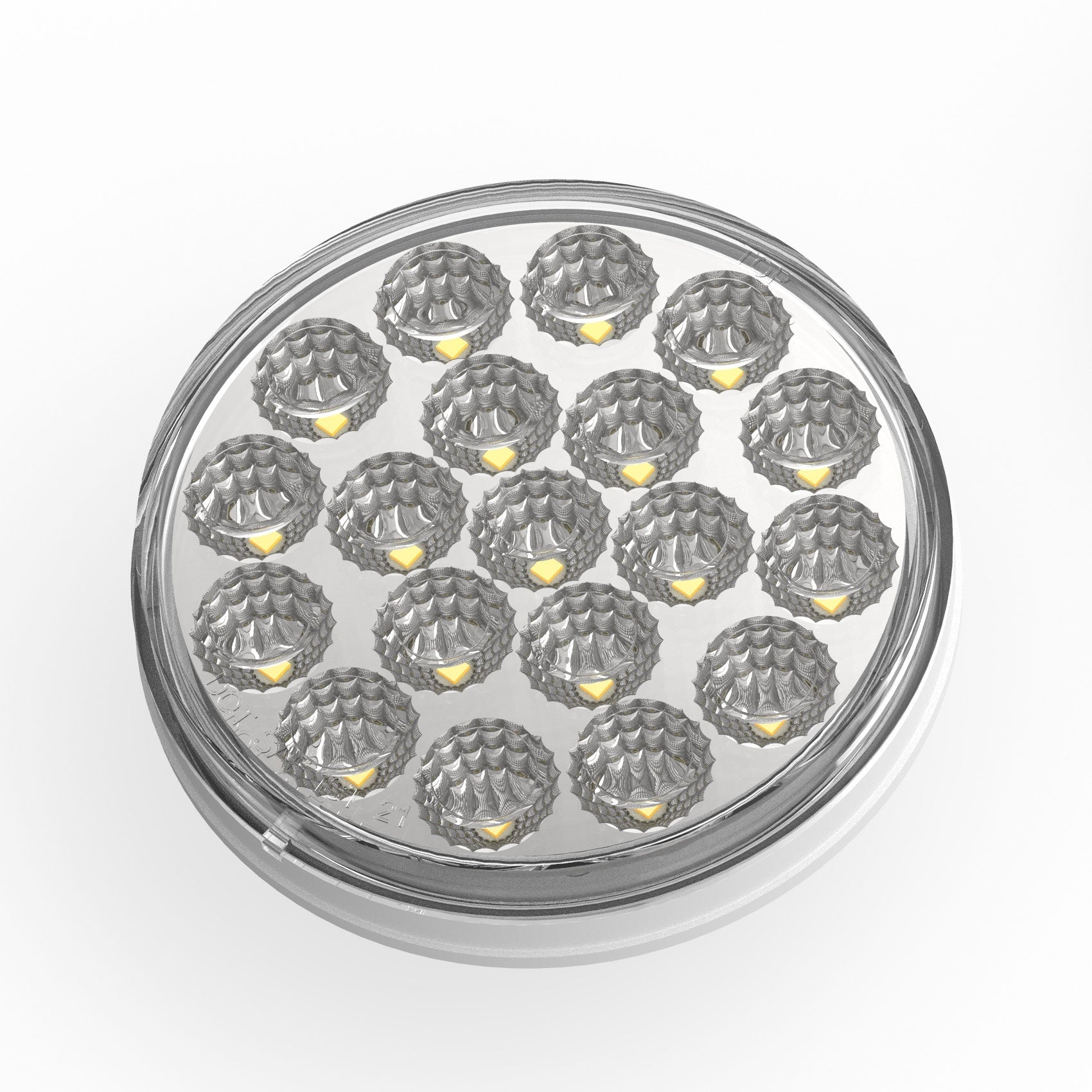 Fortpro 4” Round Dual Function Multivoltage LED Lights - Red & White LED with Clear Lens (Model F238707) for Trucks, Trailers, and Emergency Vehicles