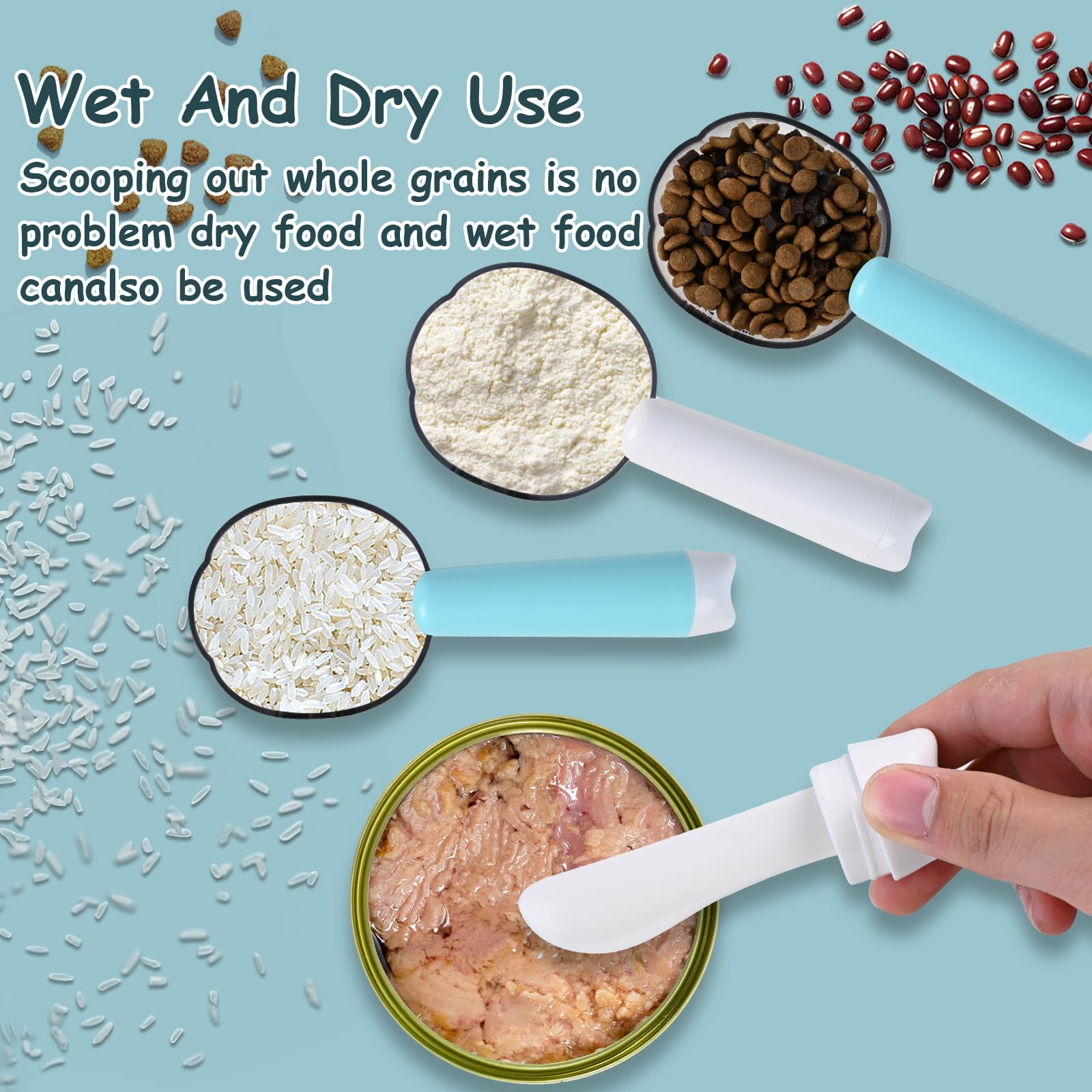 1 Cup Dog Food Measuring Scoop - Accurate Pet Food Scoop for Wet & Dry Cat/Dog Food, Rice, Flour & Grains - Perfect for Meal Prep & Portion Control