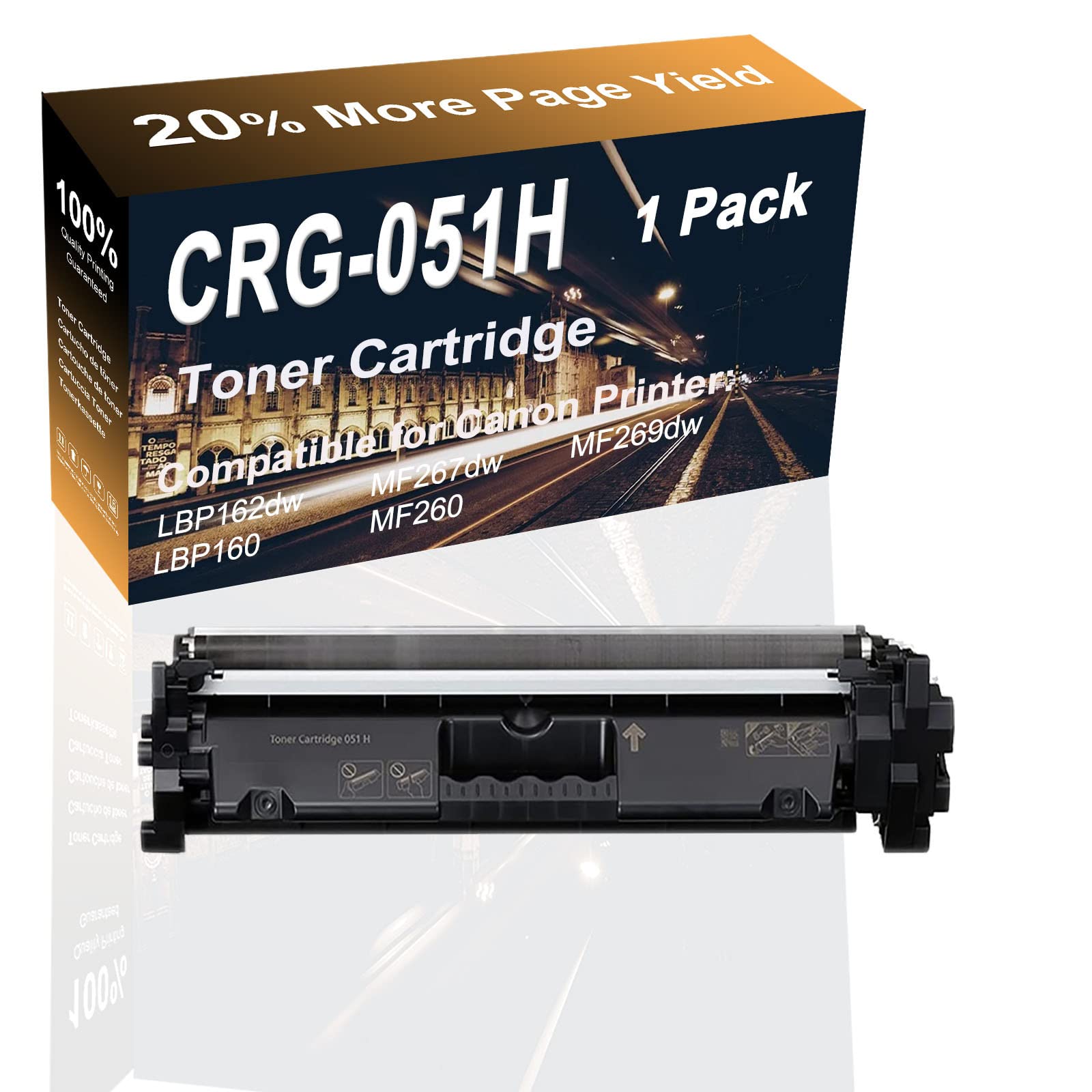 High Capacity 051H CRG-051H Black Toner Cartridge - Compatible with Canon LBP162dw & MF267dwX Printers - Perfect for Home Office & Small Business Printing Needs