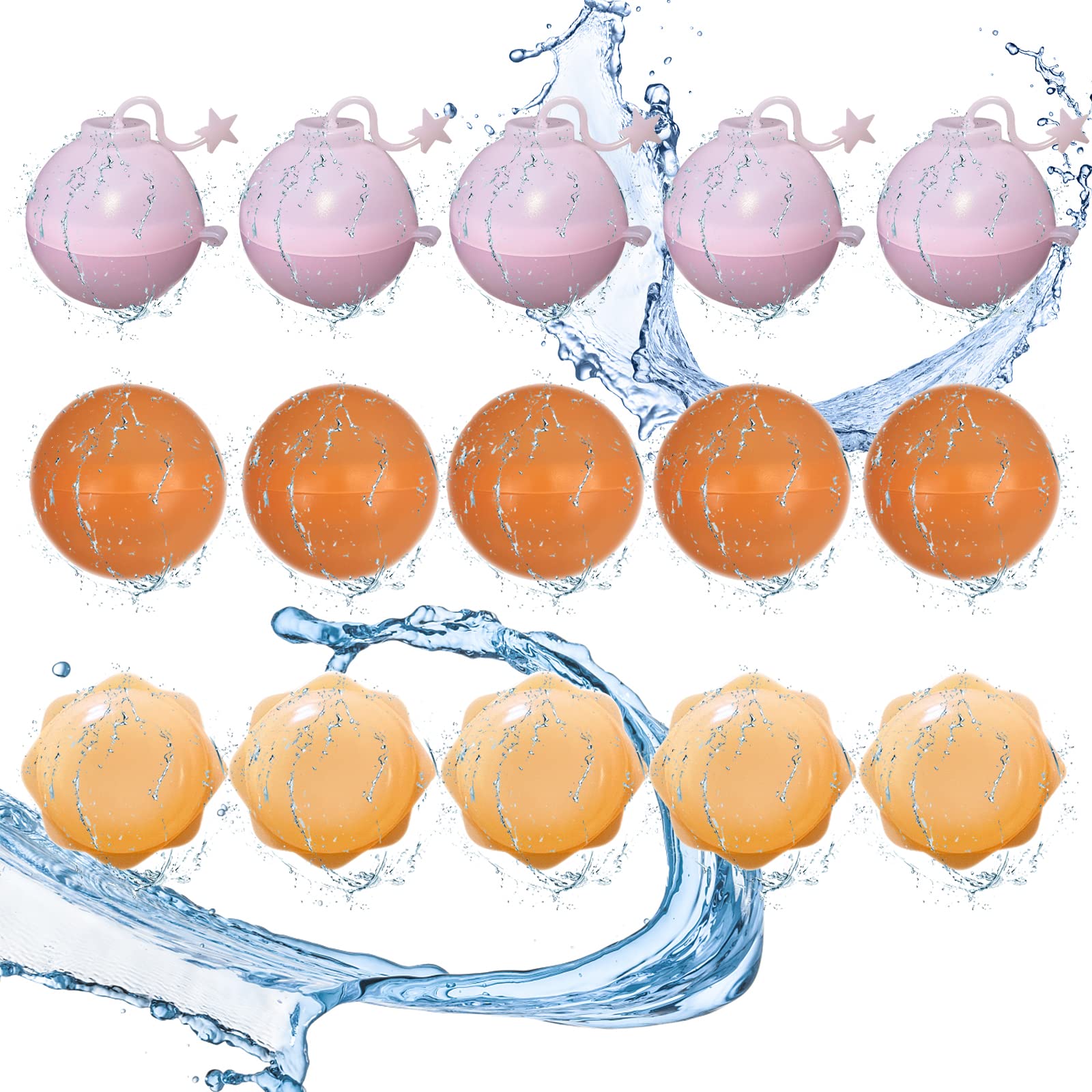 Refillable Water Balls for Kids - Reusable & Self-Sealing Splash Bombs for Water Fights, Summer Parties & Outdoor Games - Soft Silicone Quick-Fill Water Toys for Pool, Beach & Backyard Fun