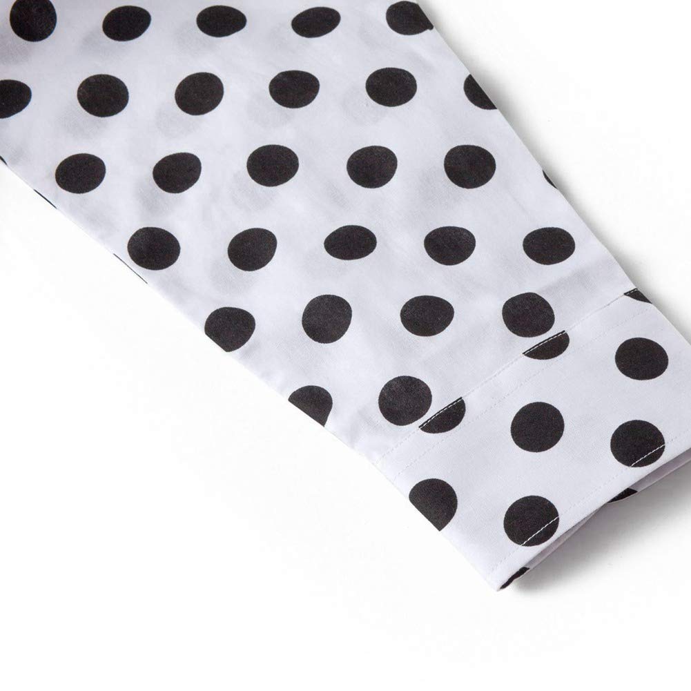 Men's Casual Cotton Polka Dot Long Sleeve Button Down Dress Shirt - Slim Fit Office Wear & Date Night Outfit