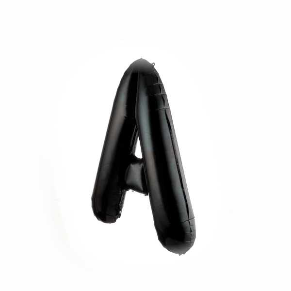Balloonify Black Mylar Letter A Balloon - 40 Inch Large Foil Alphabet Balloon for Birthday Party Decorations, Baby Showers & Wedding Celebrations - 1 Count Box