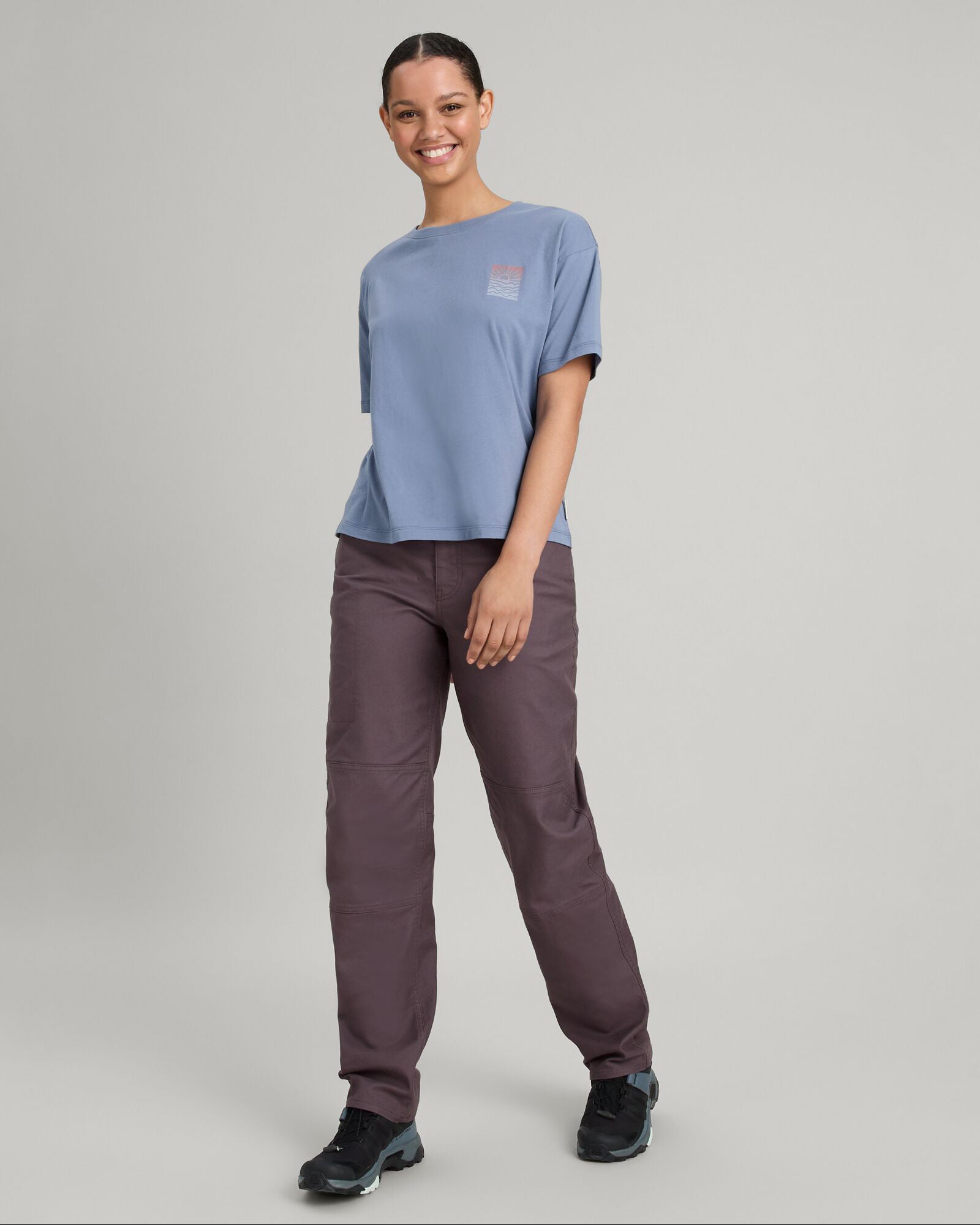 Sunrise Flower Organic Cotton T-Shirt for Women - Soft & Comfortable Casual Wear for Everyday, Workouts, and Outdoor Activities