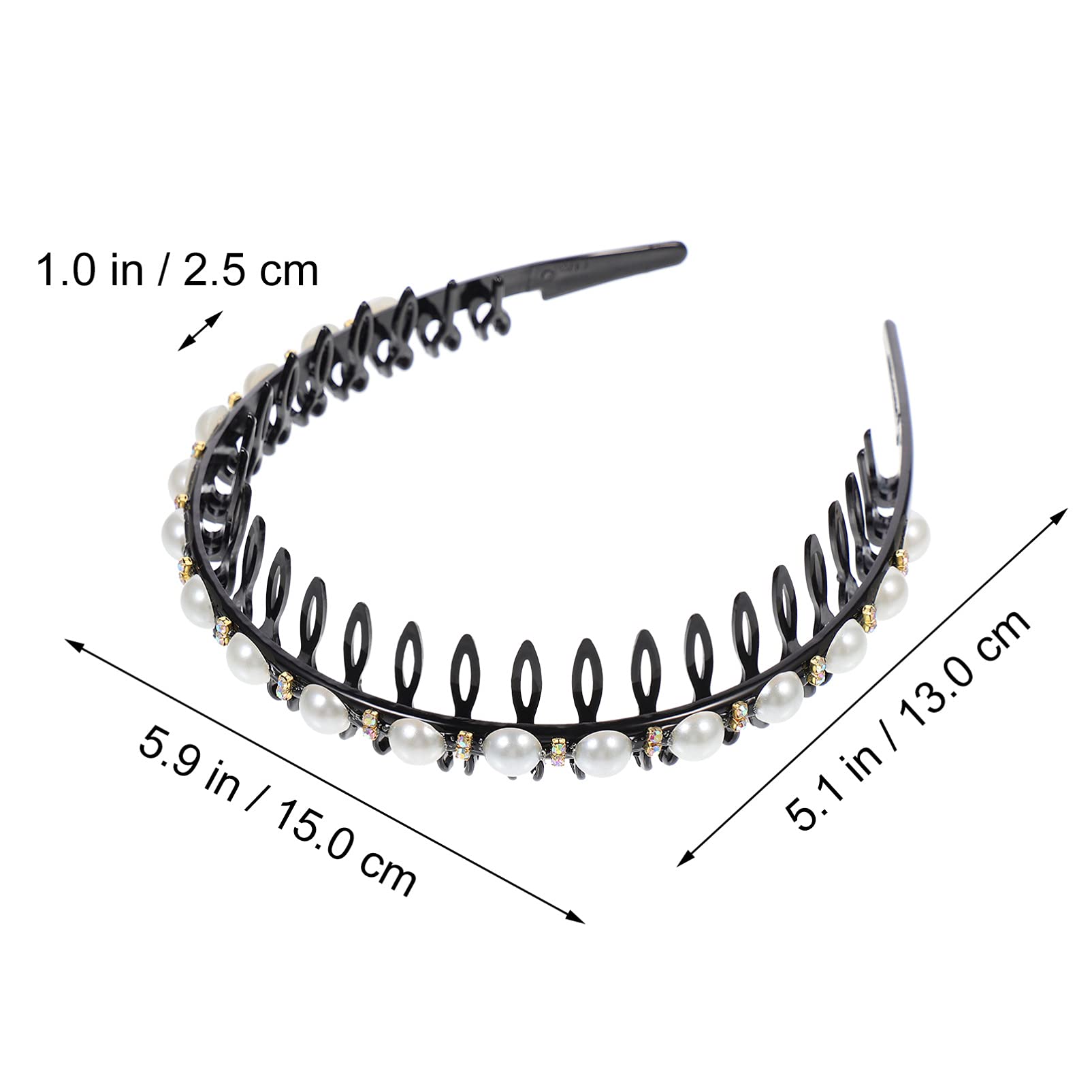 Beaupretty Pearl Headband Wide Comb Hairband - Elegant Pearls Hair Hoop with Teeth Comb for Women & Girls | Perfect Summer Hair Accessories for Weddings, Parties & Everyday Wear