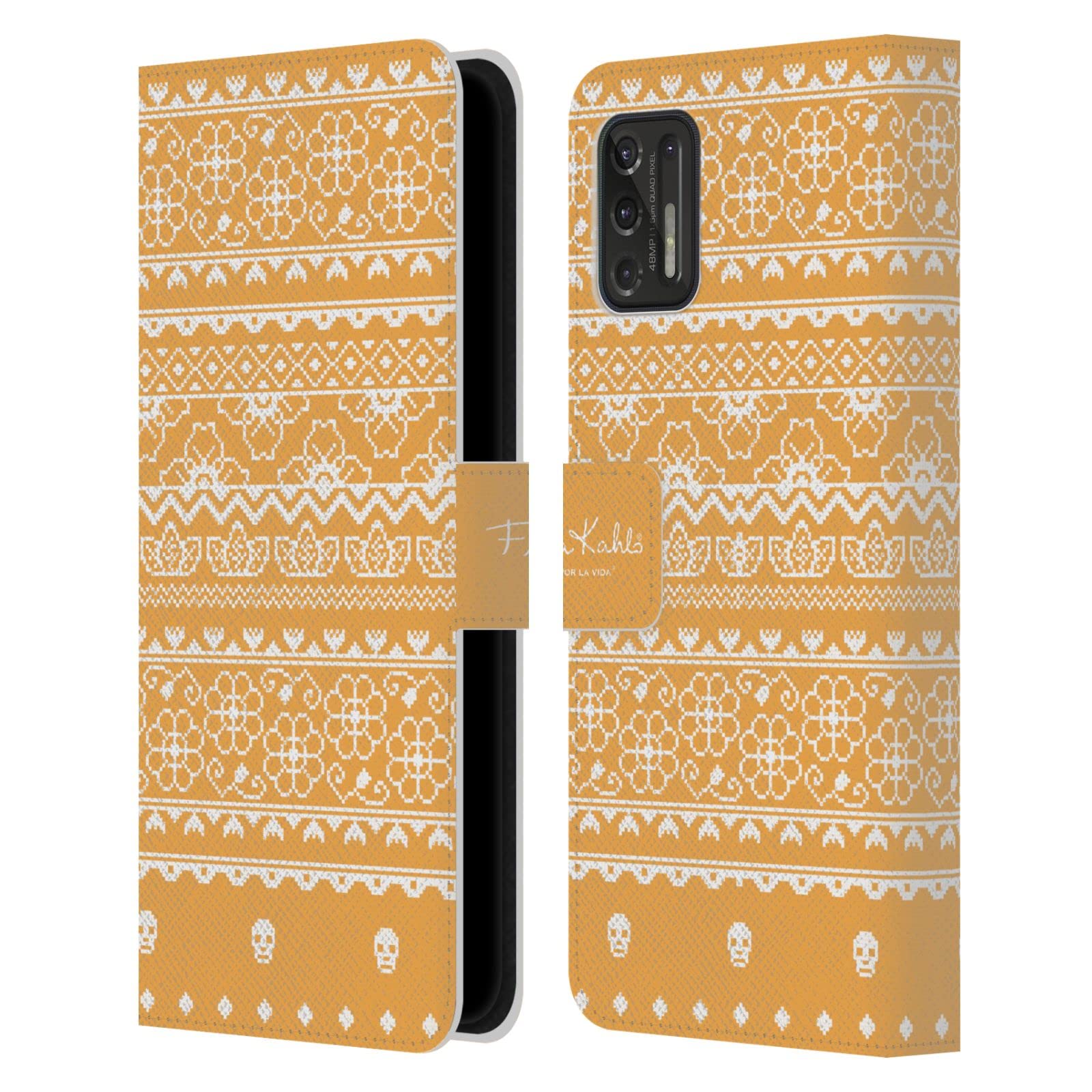 Head Case Designs Frida Kahlo Lace Coyoacan Leather Book Wallet Case Cover for Motorola Moto G Stylus (2021) - Stylish Protection for Work, Travel & Everyday Use