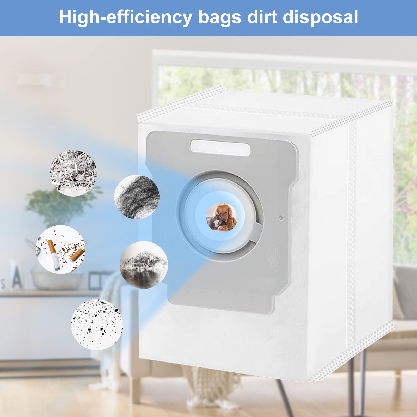 20 Pack Vacuum Bags for iRobot Roomba i & s & j Series - Replacement for i3+(3550) i4+(4552) i6+(6550) i7+ i7+ j7+(7550) i8+ j8+(8550) s9 s9+(9550) - Compatible with Automatic Dirt Disposal - Perfect for Pet Hair, Dust & Allergen Cleaning
