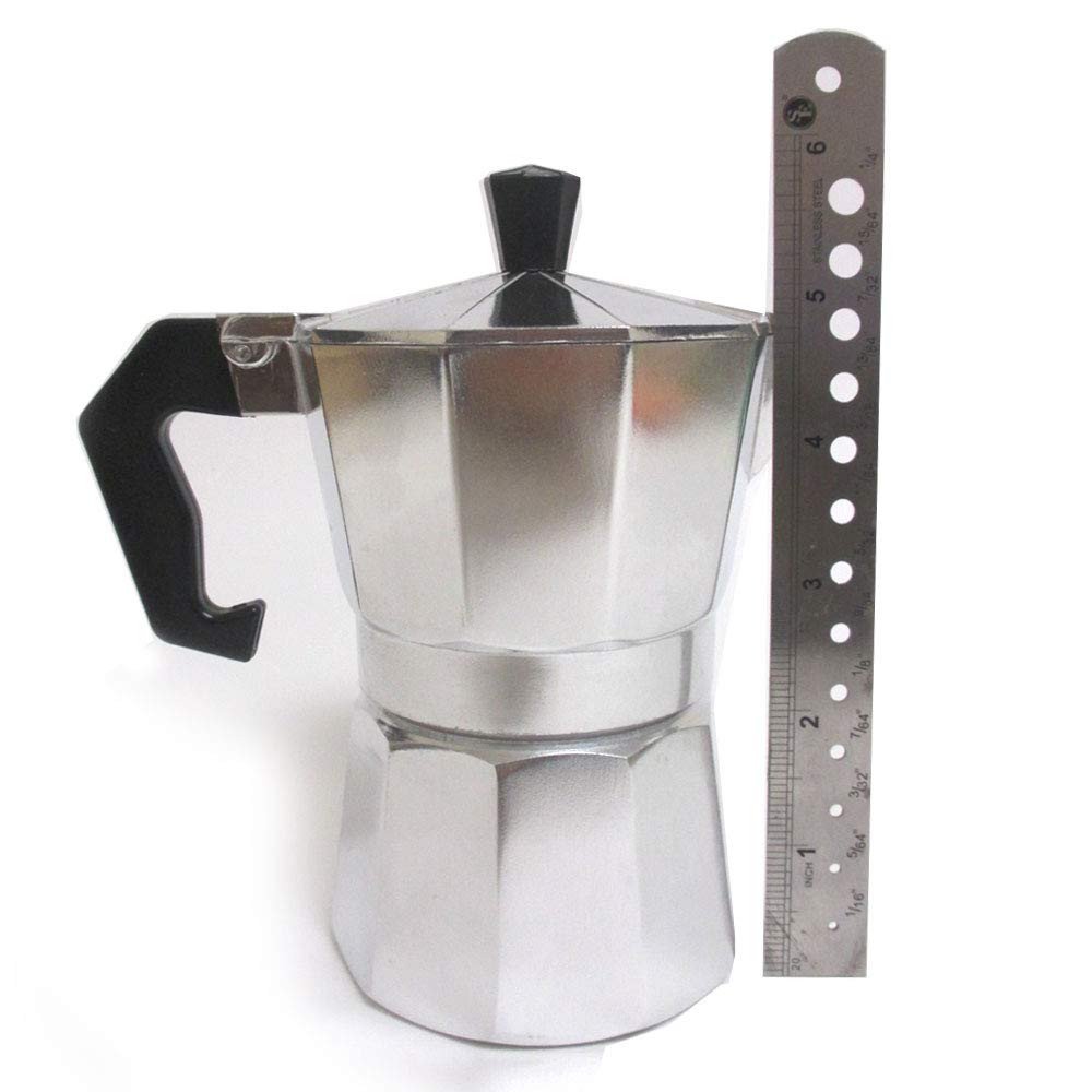 Stainless Steel Stovetop Espresso Maker - 3 Cup Cuban Coffee Pot for Espresso, Cappuccino & Latte - Perfect for Home Brewing & Gifts