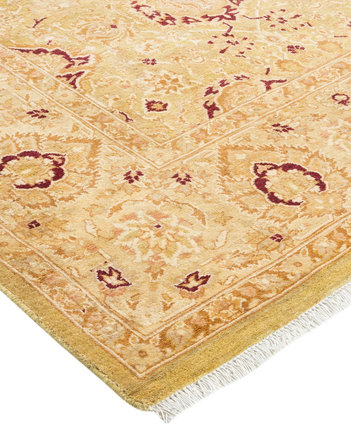 Handmade Traditional Oriental Mogul Green Wool Area Rug 6x9 - One of a Kind Hand Knotted Solo Rugs for Living Room, Bedroom & Dining Room Decor