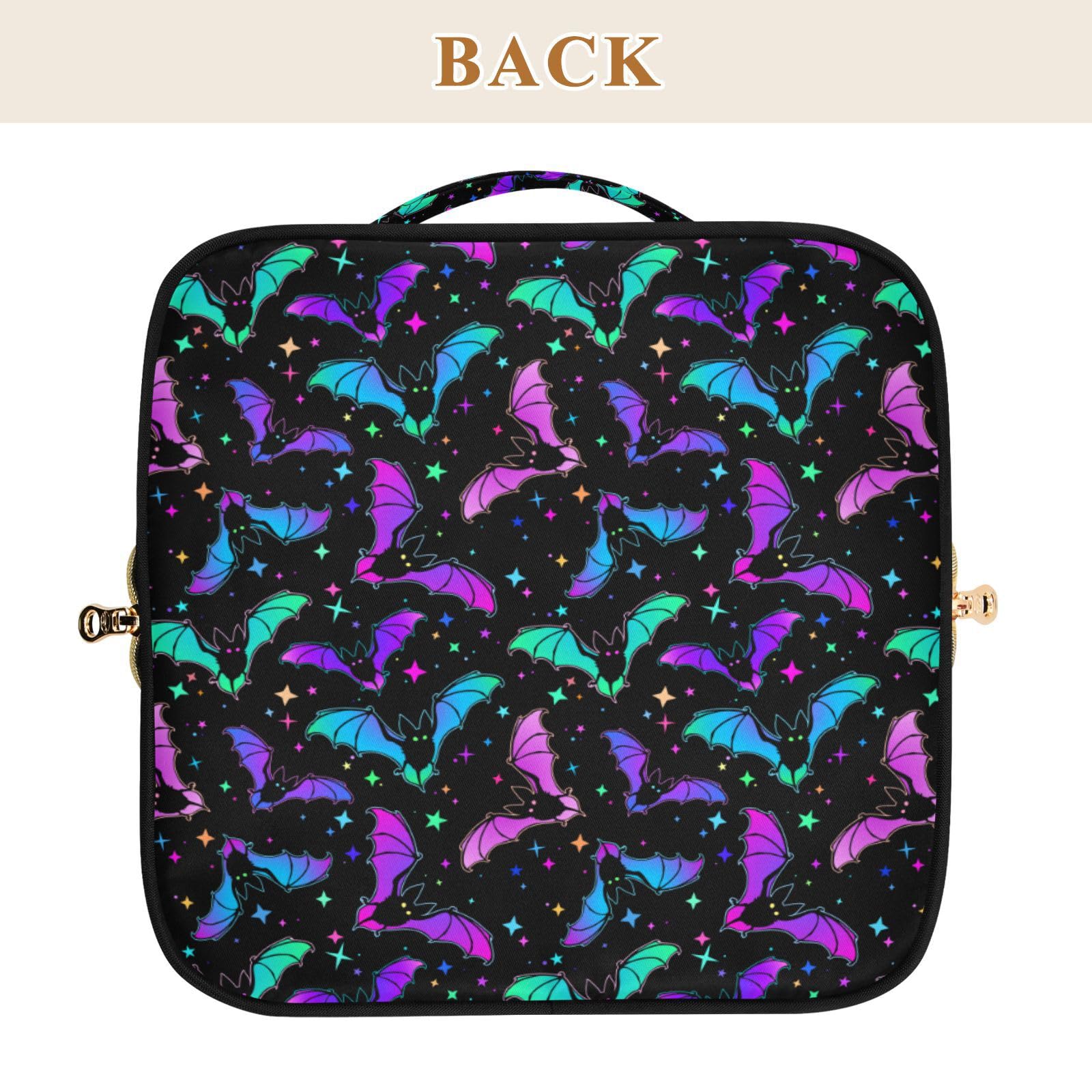 Halloween Luminous Bats Makeup Organizer Bag - Large Capacity Travel Cosmetic Case for Women | Perfect for Travel, Parties & Everyday Use