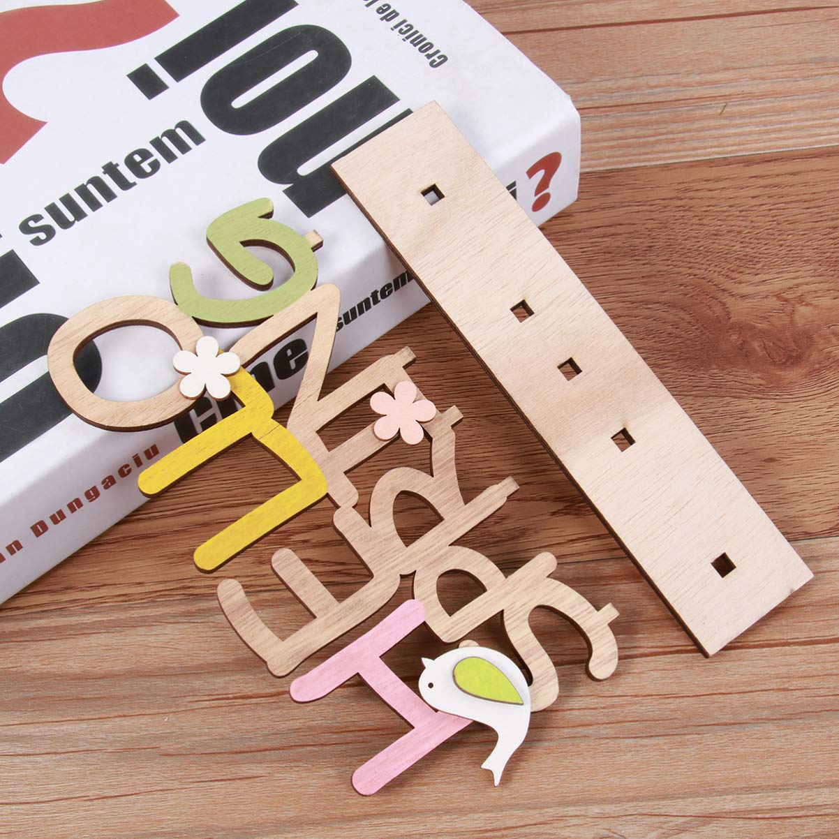 KESYOO Wooden Desk Sign - Spring Lighthouse Decor for Home, Office & Easter Table - Wooden Tray for Serving, Party Supplies & Home Decor - Perfect for Spring Decorations, Dining Table Centerpiece & Gift Giving