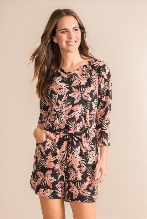 Stylish Tropical Print Romper for Women - Summer Beach Outfit, Vacation Dress, Casual Jumpsuit | Perfect for Pool Parties, Beach Getaways & Summer Fashion