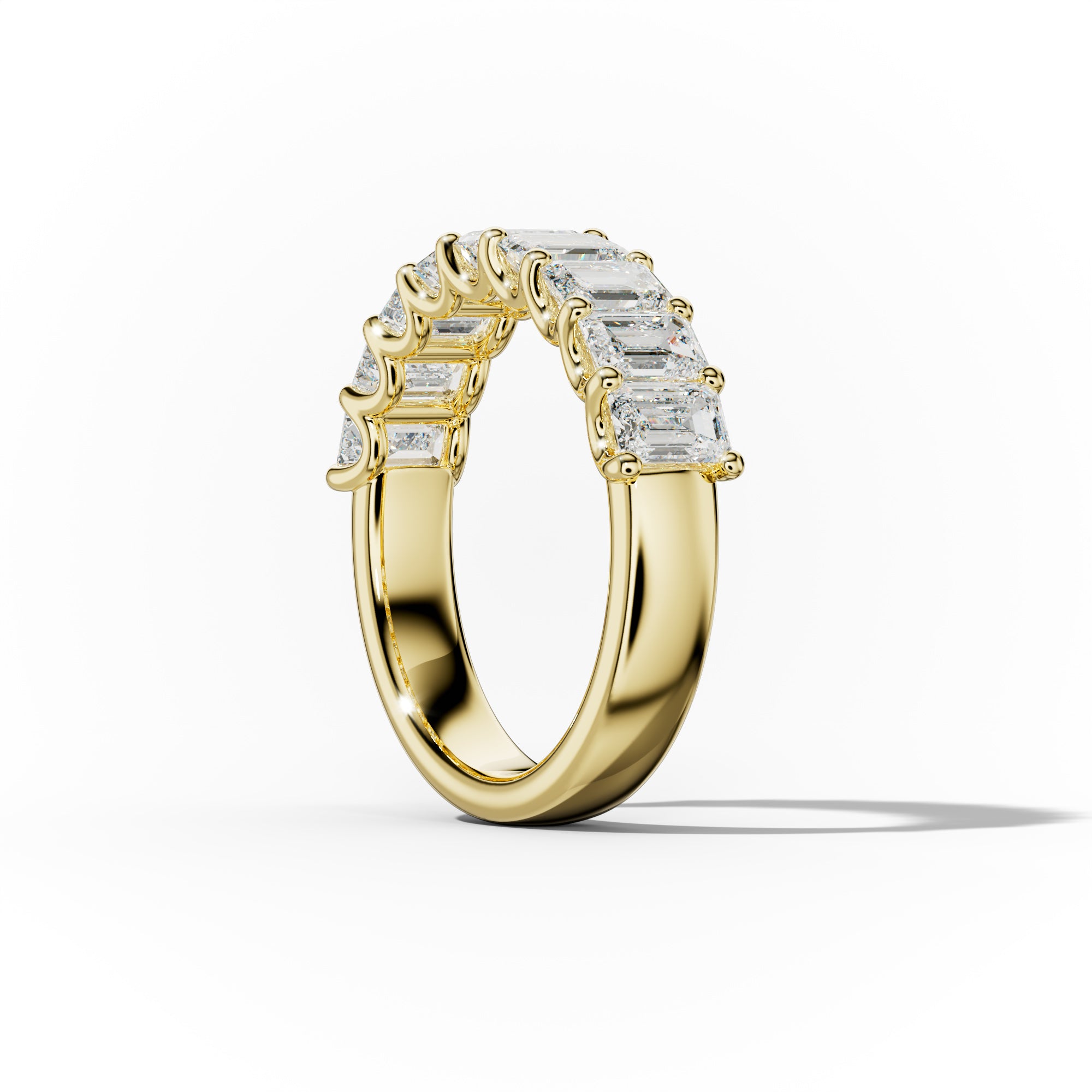 2.0 Carat Emerald Cut Diamond Anniversary Band Ring for Women - 14K White Gold Wedding & Engagement Jewelry Gift - Perfect for Anniversaries, Proposals & Special Occasions