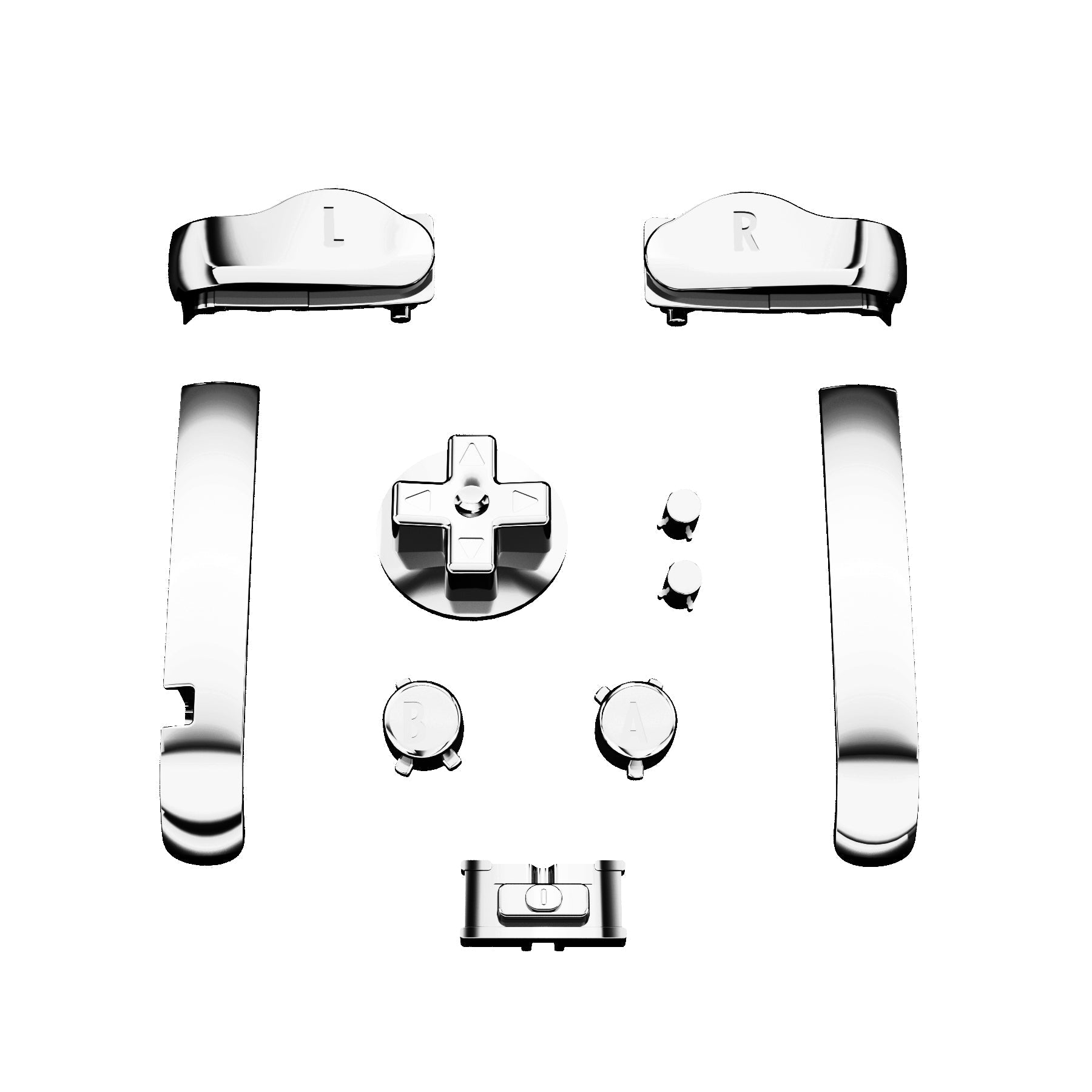 eXtremeRate Chrome Silver GBA Replacement Full Set Buttons for Gameboy Advance - Upgrade Your Retro Gaming Experience | Perfect for DIY Repair & Custom Mods