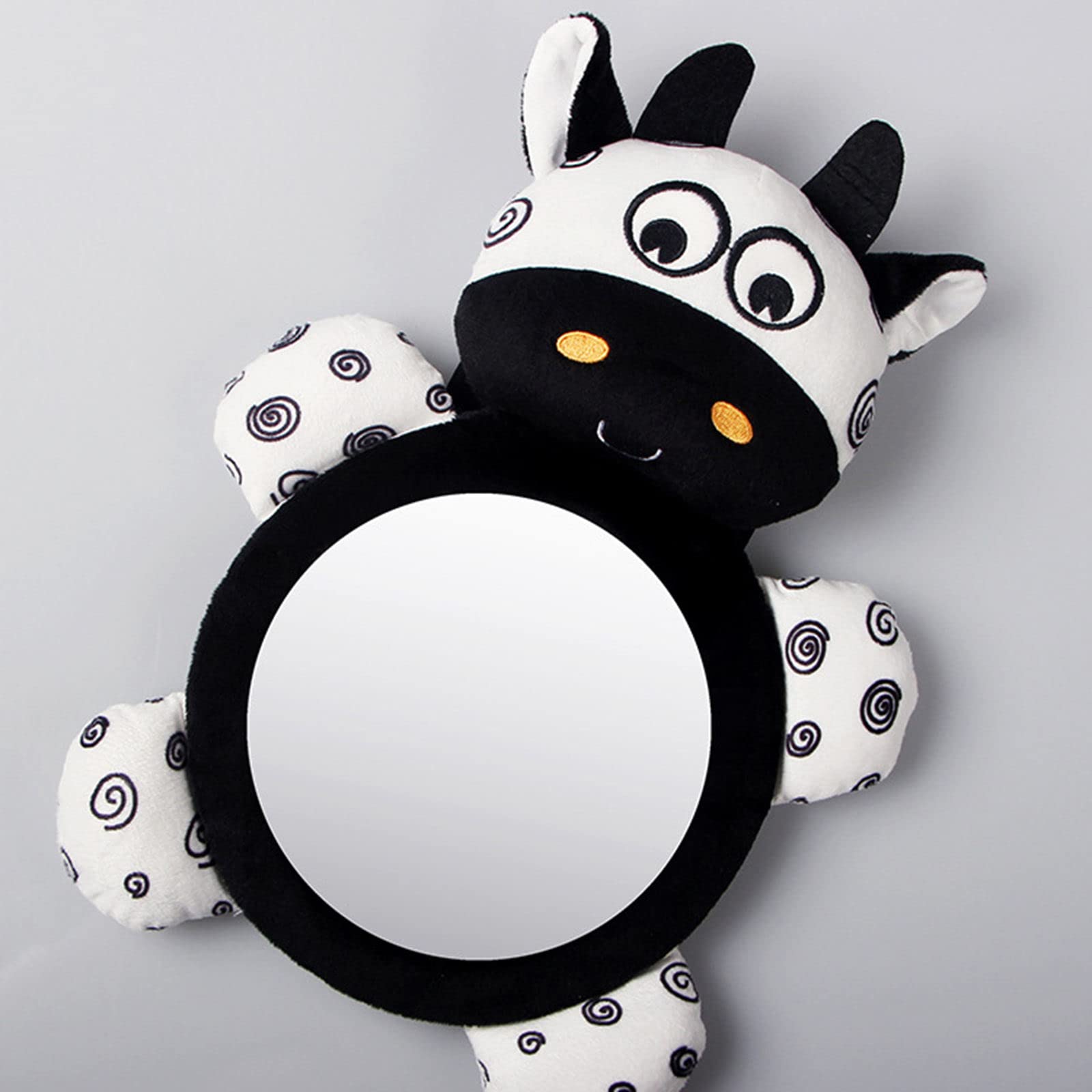Baby Car Seat Observation Mirror - Rear Facing Safety Mirror for Infant & Toddler with Cute Cow Design | Perfect for Road Trips, Daily Commutes & Backseat Monitoring