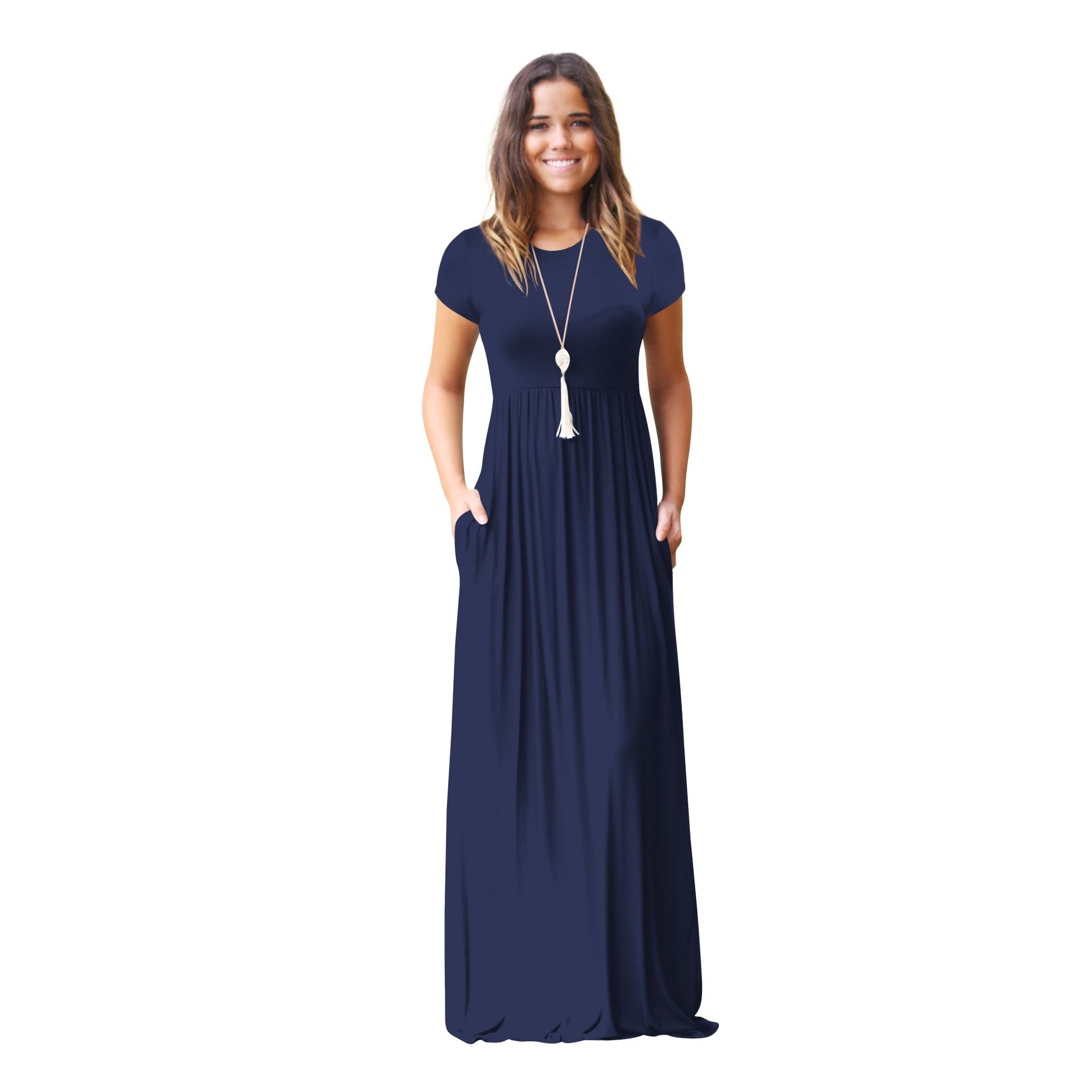 Elegant Dressed by Jess Women's Long Wedding Guest Dress - Fall Formal Attire in Black & Blue - Perfect for Weddings, Parties & Special Occasions