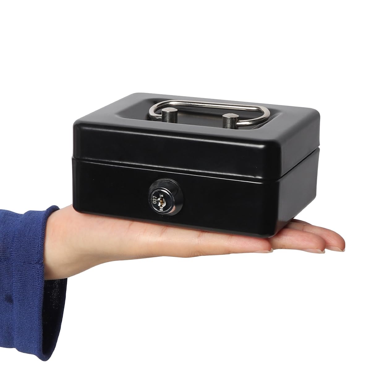Lovndi Small Cash Box with Lock & Money Slot - Secure Piggy Bank for Kids & Adults - Perfect for Home, Office, and Savings (Black)