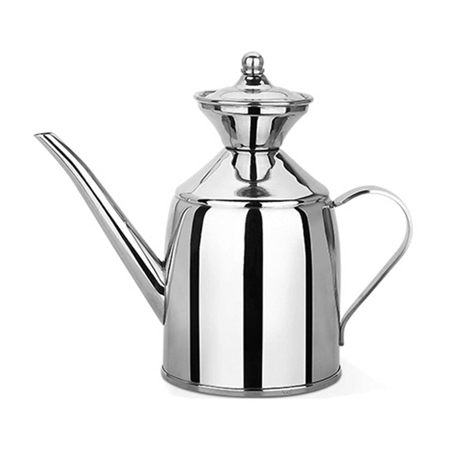 Premium Stainless Steel Olive Oil Dispenser - Leakproof Kitchen Oil Bottle with Drizzler Spout - Large Capacity for Cooking, Salad Dressing & Baking - Perfect for Restaurants & Home Kitchens