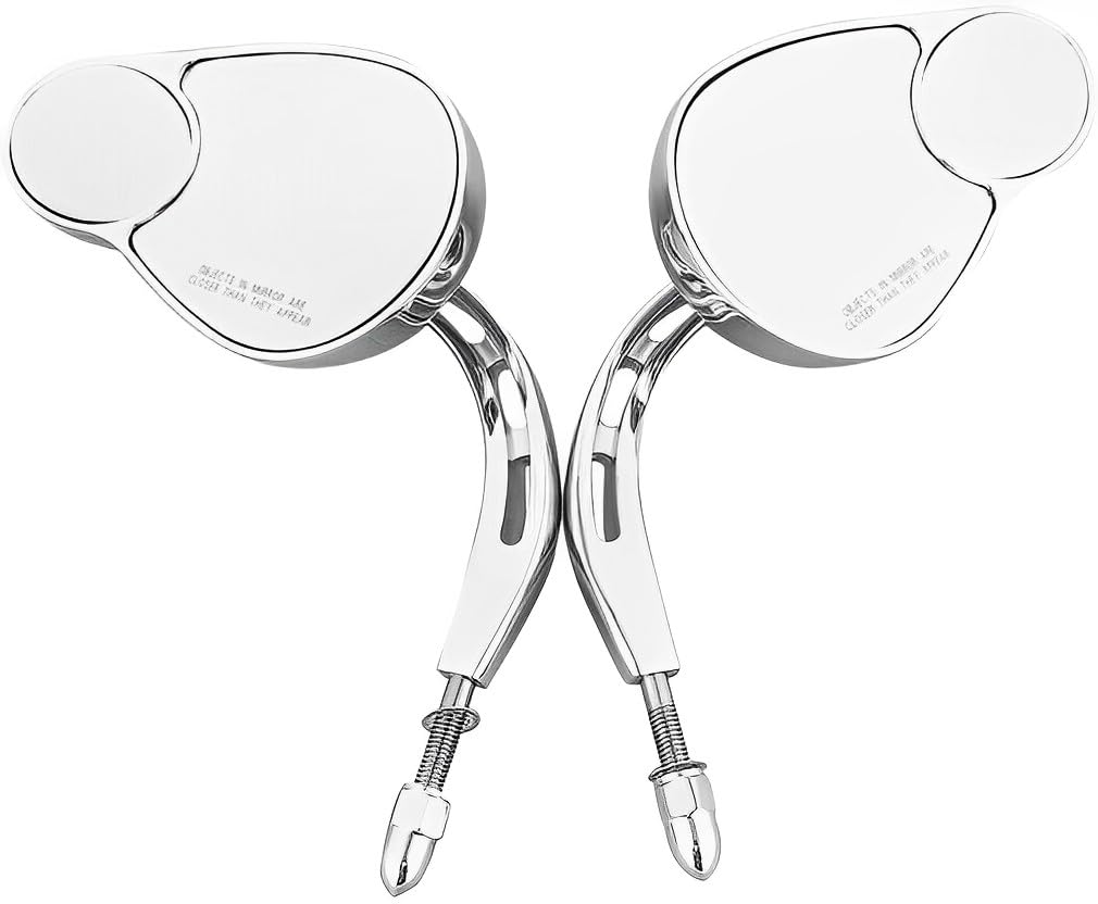 Harley Davidson Split Vision Rearview Mirrors - Chrome Fit for Touring, Road King, Street Glide, Electra Glide Ultra Classic FLHTCU, Fat Boy, Sport Glide XG750/XG500 & Sportster | Enhanced Safety & Style for Cruiser & Touring Motorcycles