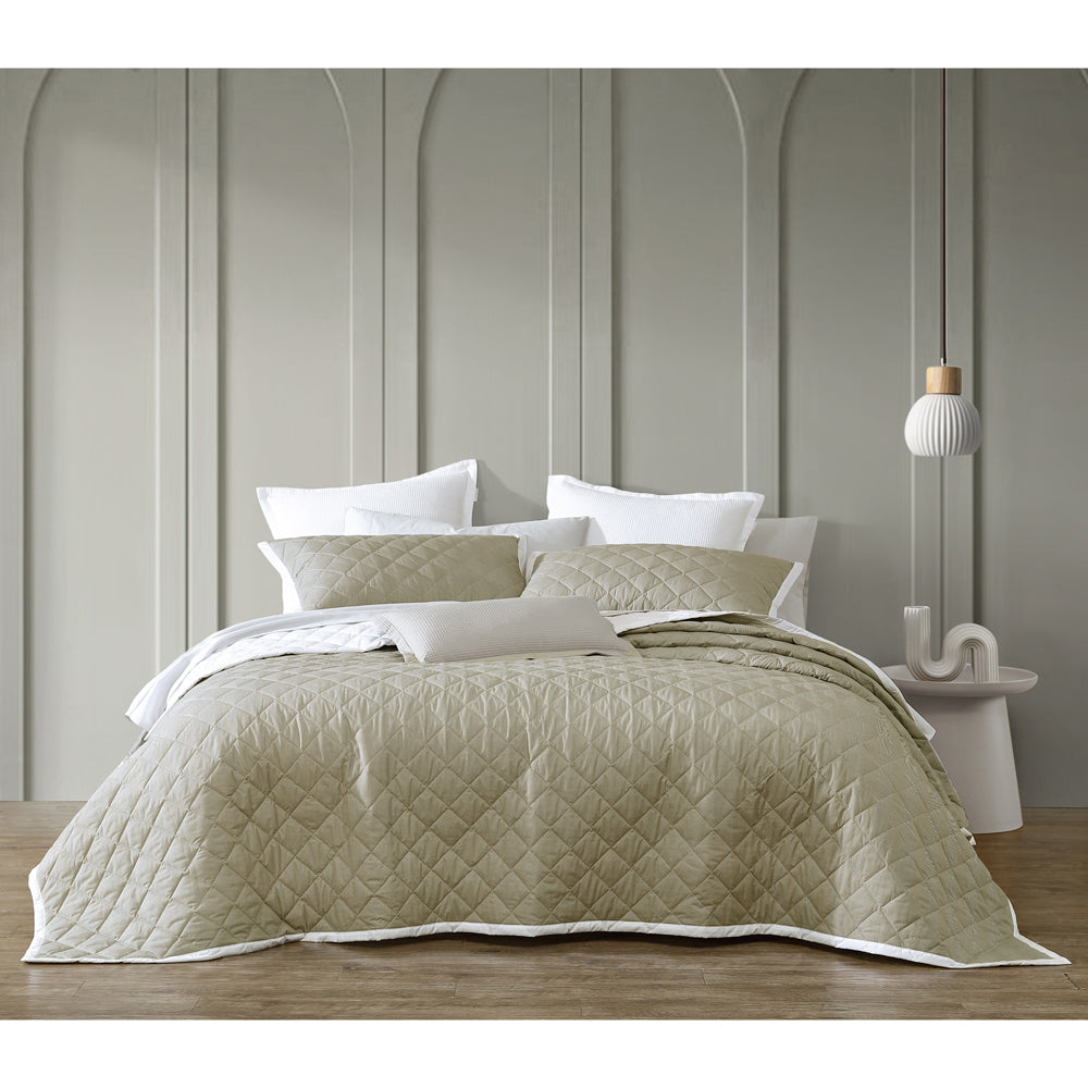 Essex Olive Queen Size Bedspread - Soft & Luxurious Bed Cover for Comfortable Sleep | Perfect for Master Bedroom, Guest Room & Hotel Decor