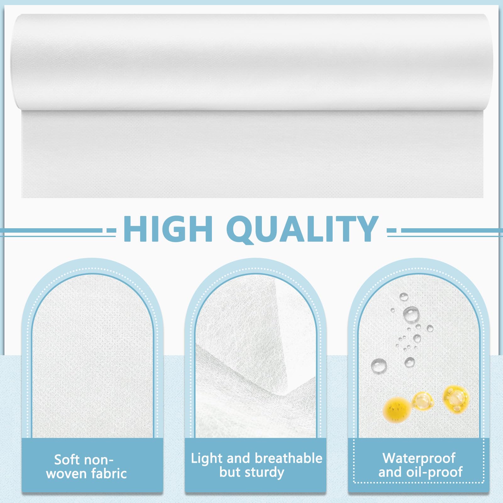 Tudomro 10-Pack Disposable Non-Woven Bed Sheets 24 x 71 Inch - Waterproof Exam Table Paper Rolls for Massage, Facial, Waxing & Tattoo - Ideal for Beauty Salons, Spas, Hotels & Medical Clinics