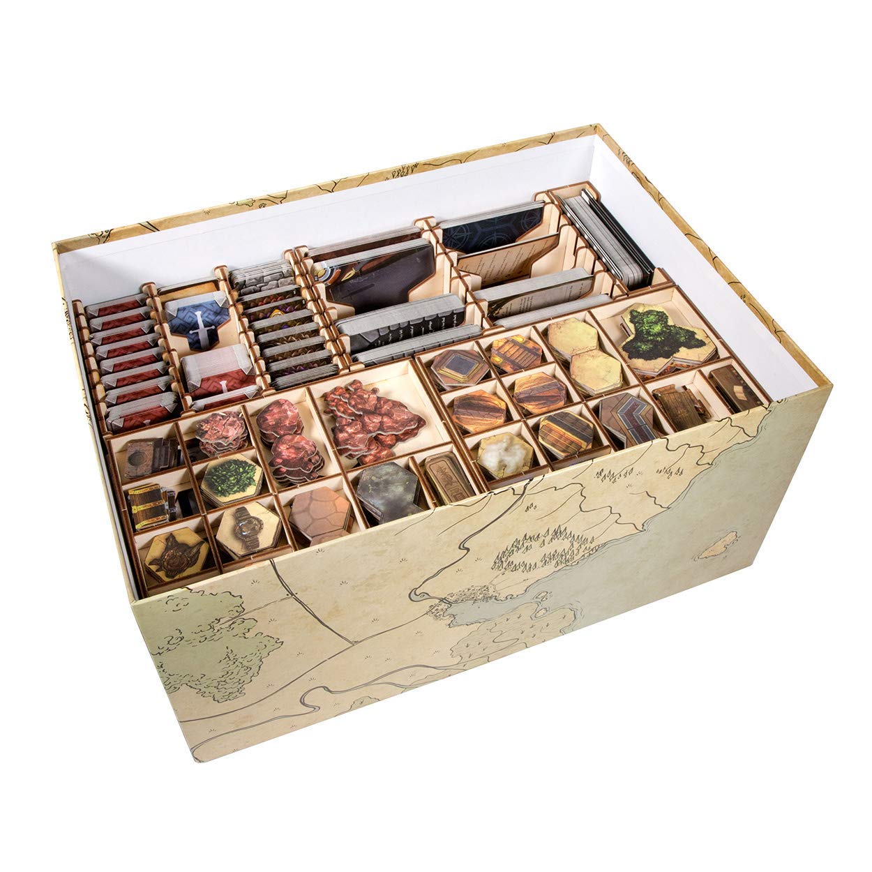 Premium Wooden Game Organizer for Gloomhaven - The Broken Token Storage Box with Custom Trays & Dividers | Perfect for Board Game Nights & Organized Gameplay