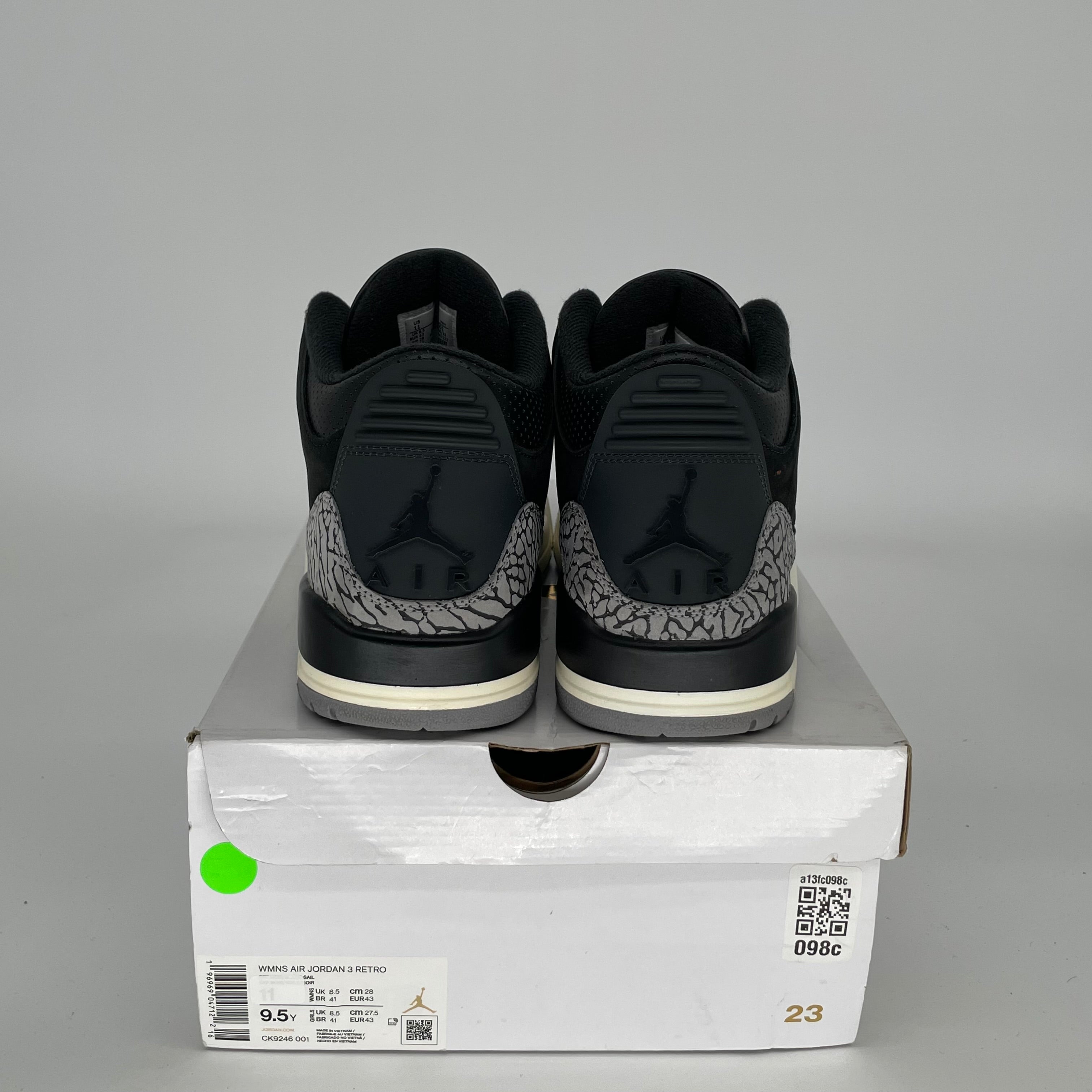 Original Air Jordan 3 Retro 'Off Noir' Women's Size 9.5/11W - Style CK9246-001 | Basketball Shoes for Women, Streetwear Fashion Sneakers for Casual Wear & Sports