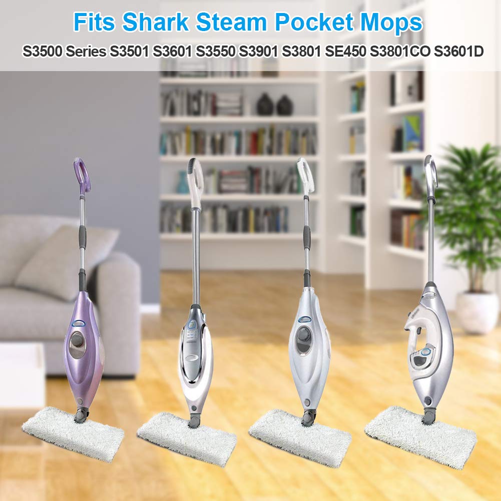 6PCS Washable Microfiber Steam Mop Pads Replacement for Shark S3501 S3601 S2902 S3901 S3550 S3601D S3801 S3801CO SE450 S2901 - Perfect for Hardwood Floors, Tile & Laminate Cleaning