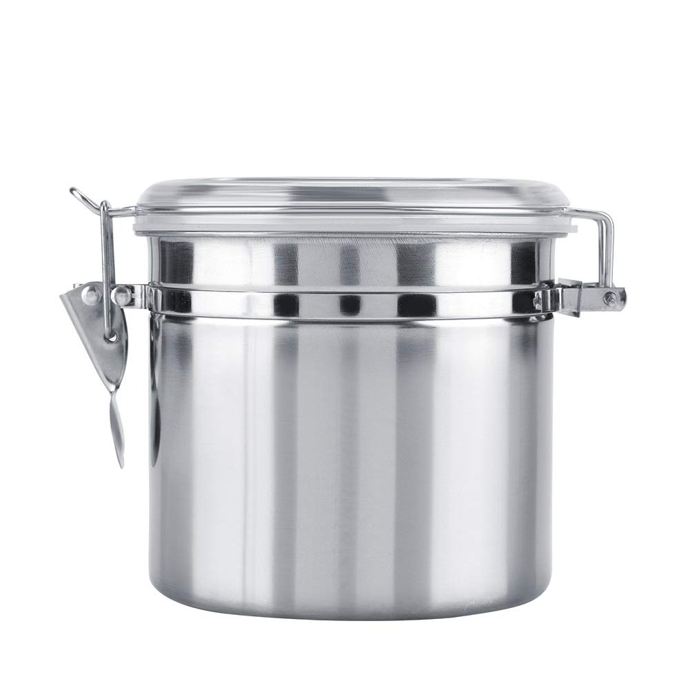 Premium Stainless Steel Vacuum Sealed Coffee Bean Storage Container (1100ml) - Airtight Tea, Sugar & Dry Food Canister for Kitchen, Pantry & Office Use