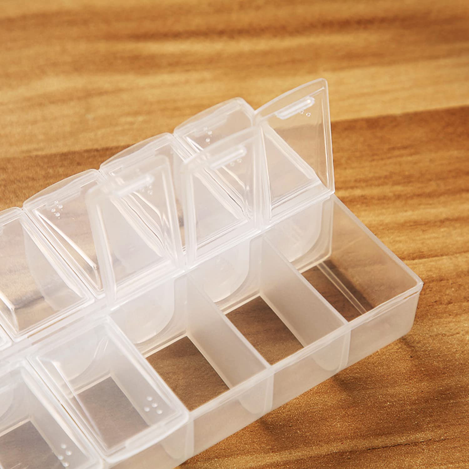 2 Pack Clear 7-Day AM/PM Pill Organizer - Weekly Medication Box for Pills, Vitamins & Supplements - Small Daily Pill Case for Travel, Home & Office Use