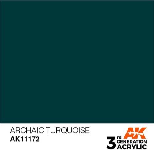 AK Interactive AK11172 Archaic Turquoise Acrylic Paint - 17ml Bottle (3rd Generation) for Miniature Models, Wargaming & Scale Model Painting