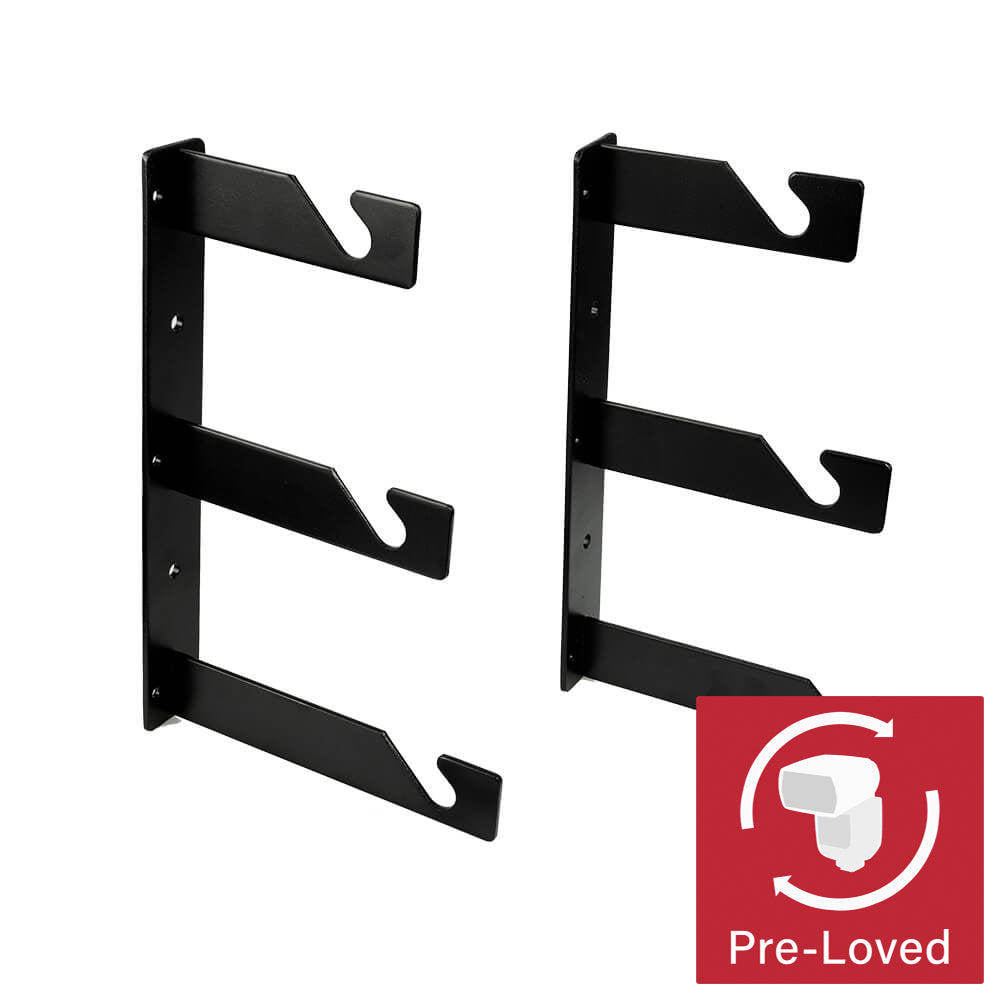 Heavy Duty Triple Hook Background Drive Brackets - Wall Mount Hangers for Garage, Shed & Workshop Organization (Set of 3) - Perfect for Hanging Tools, Garden Supplies & Sports Equipment