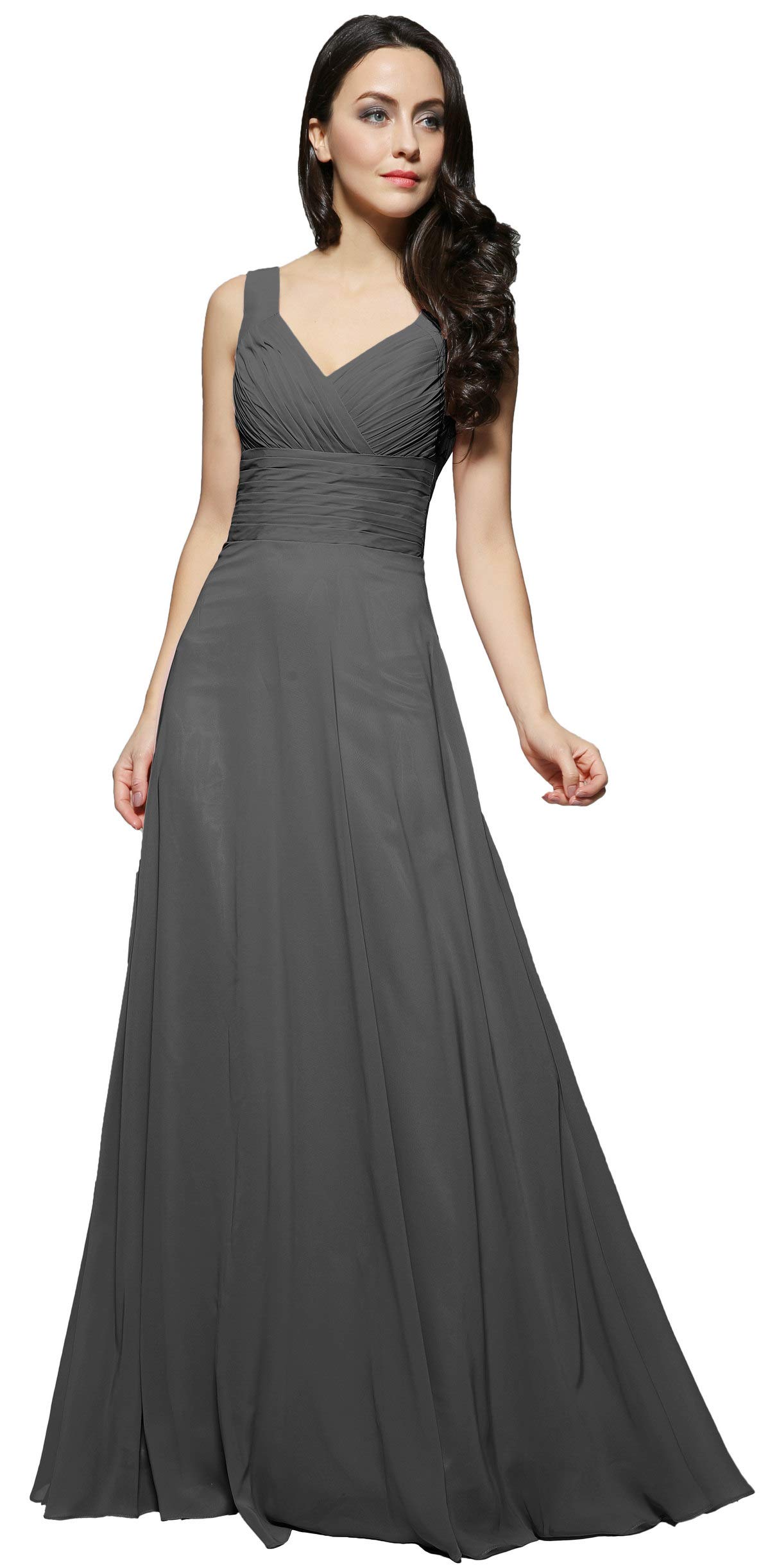 Elegant Pleated Long Straight Bridesmaid Dresses for Weddings, Prom & Homecoming - Formal Straps Gown for Special Occasions