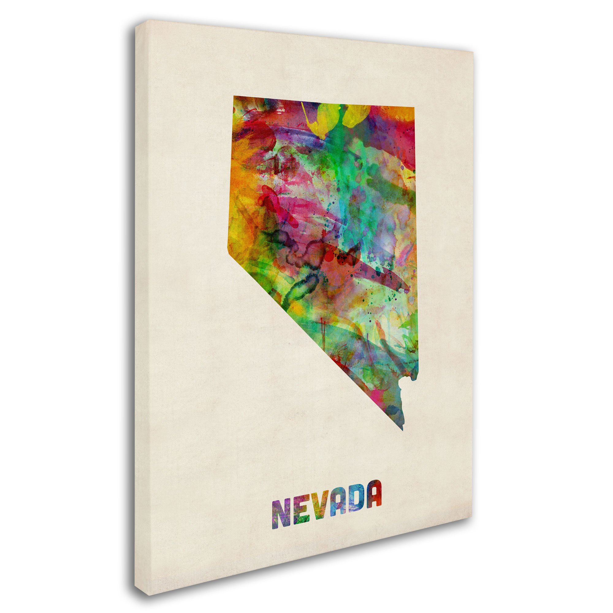 Michael Tompsett Nevada Map Canvas Wall Art - 35x47 Inches, Premium Trademark Fine Art Print for Home & Office Decor | Perfect for Living Room, Bedroom, or Office Wall Display