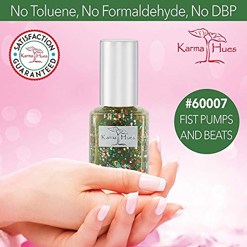 Organic Vegan Nail Polish - Non Toxic, Cruelty Free & Fast Drying Nail Paint for Women - Long Lasting Nail Art Polish (Fist Pumps and Beats) - Perfect for Manicures, Pedicures & Nail Art Designs