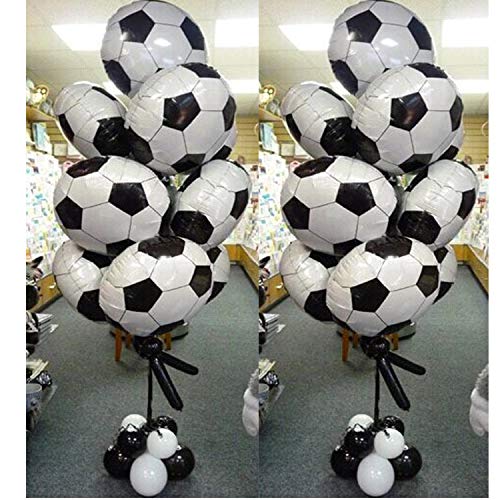 10pcs 18 Inch Mylar Soccer Balloons - World Cup Party Decorations, Birthday, Graduation & Sports Theme Celebrations - Perfect for Indoor & Outdoor Events