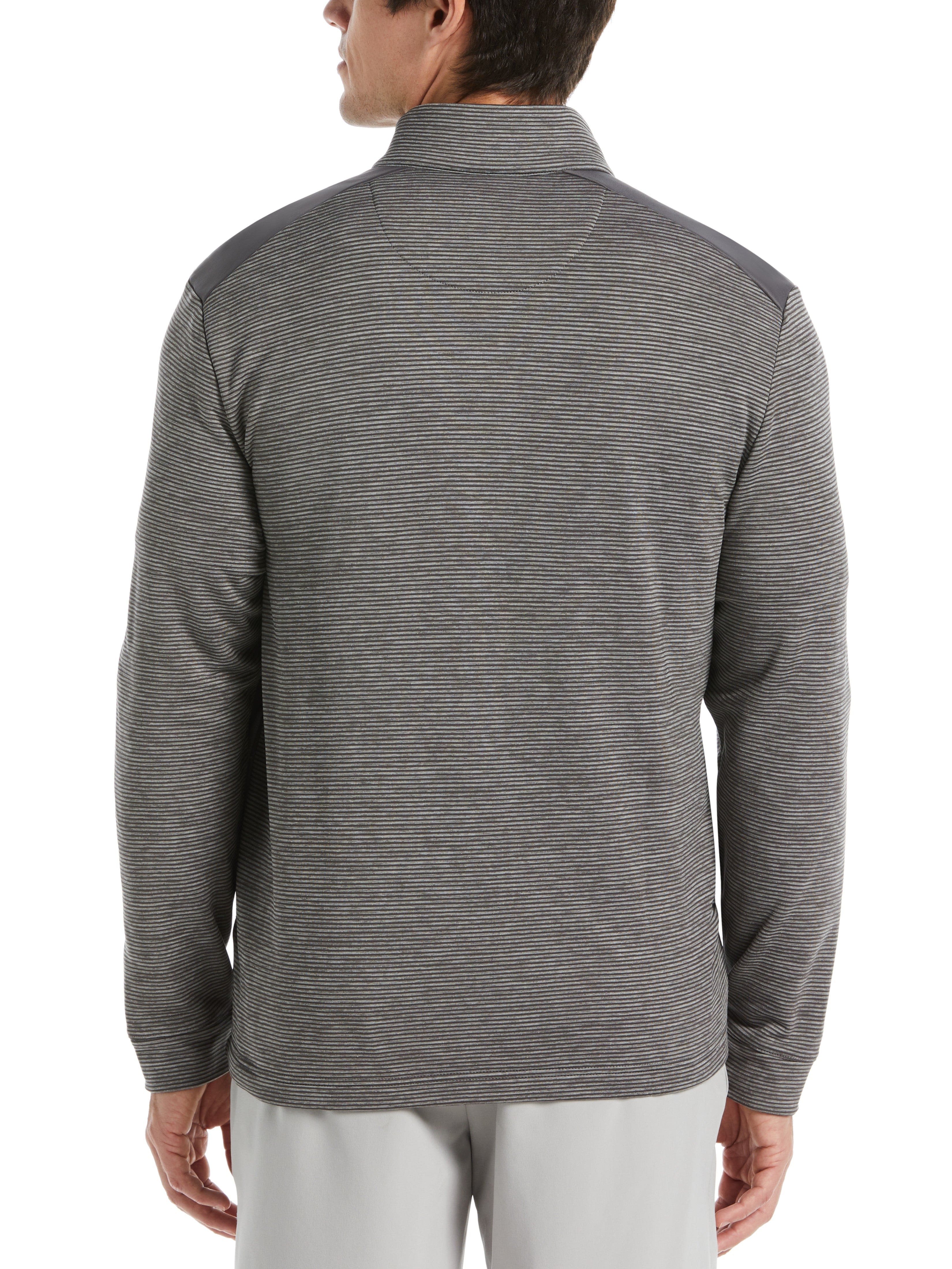 Men's Textured Block Full Zip Golf Sweater - Comfortable & Stylish for Golf, Casual Wear & Outdoor Activities